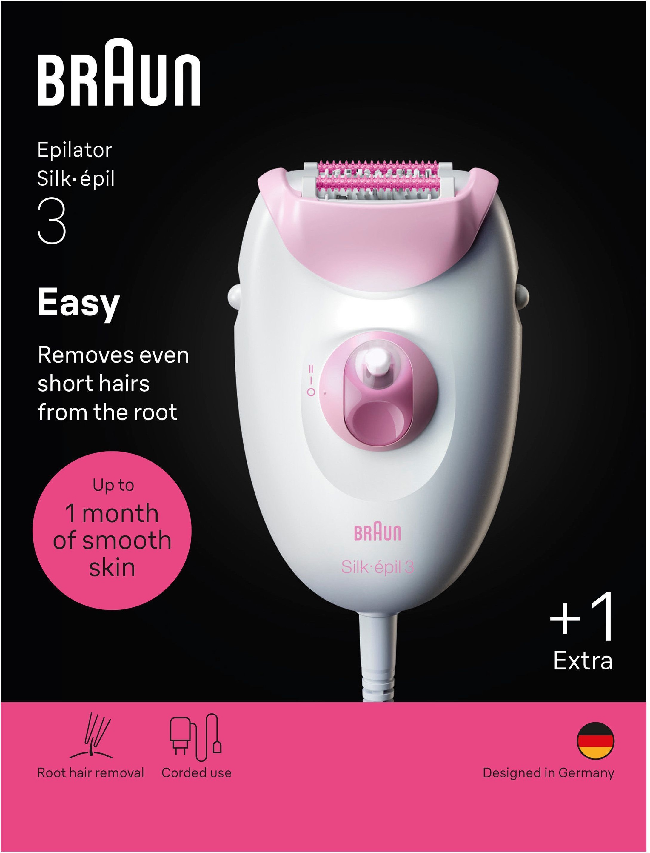 Braun Epilierer »Silk-épil 3 SE3-202« Langanhaltend glatte Haut, Inklusive Bikini-Trimmer, SmartLight