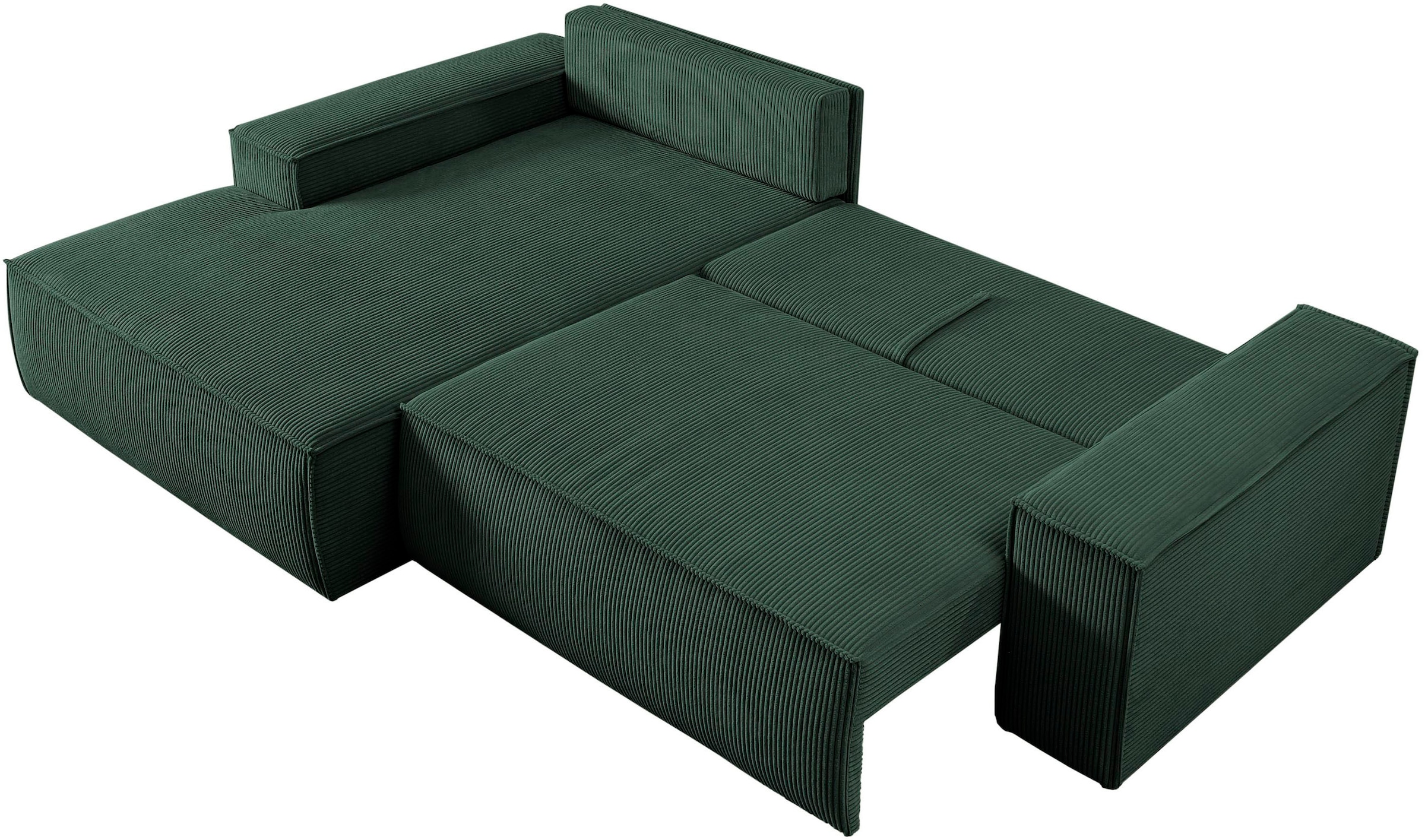 Home affaire Ecksofa SHERWOOD Schlafsofa 267 cm, L-Form, Schlaffunktion mit Bettkasten (210x136 cm), Cord, Vintage, Samtvelours