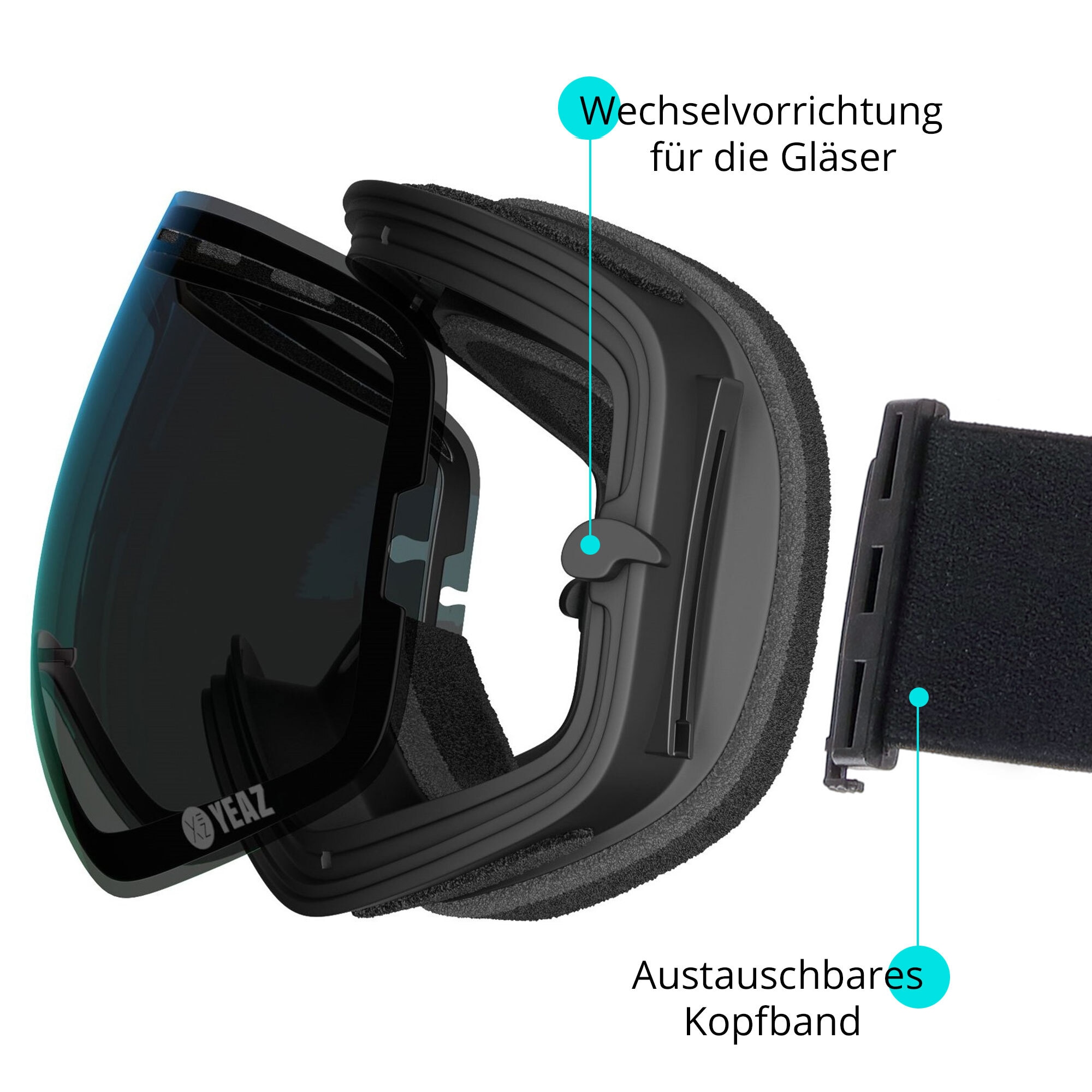 YEAZ Snowboardbrille »Ski- Snowboardbrille mit Rahmen blau/pink verspiegelt XTRM-SUMMIT«
