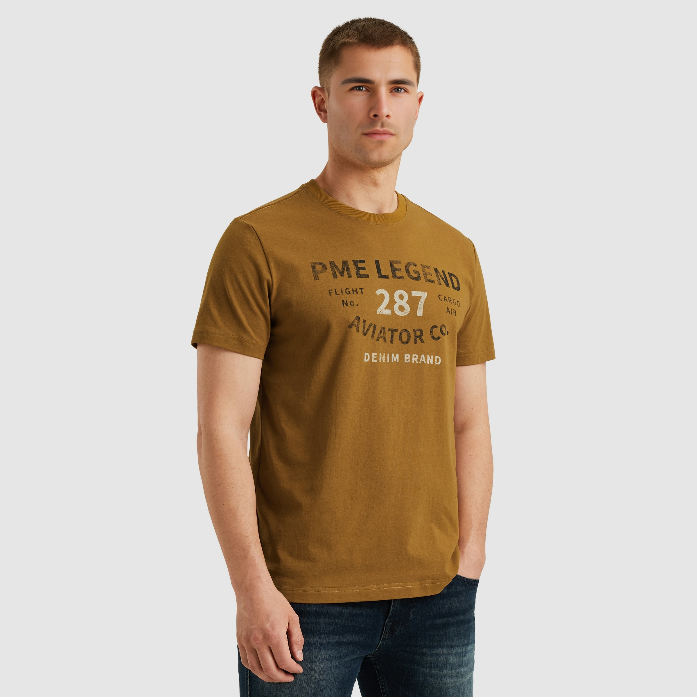 PME LEGEND T-Shirt »Short sleeve r-neck open end jersey«, mit Logo-Print