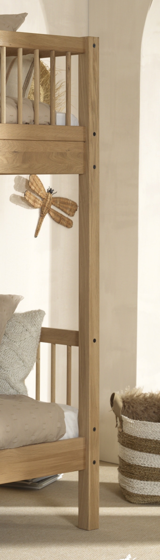 Home affaire Etagenbett »Eiche massiv, Made in Europe, langlebige Qualität«, (B/H/T ca. 208x176x98cm, Schublade+unterer Rausfallschutz optional), 2 Lattenroste, wahlweise mit oder ohne Bettschublade und Absturzschutz