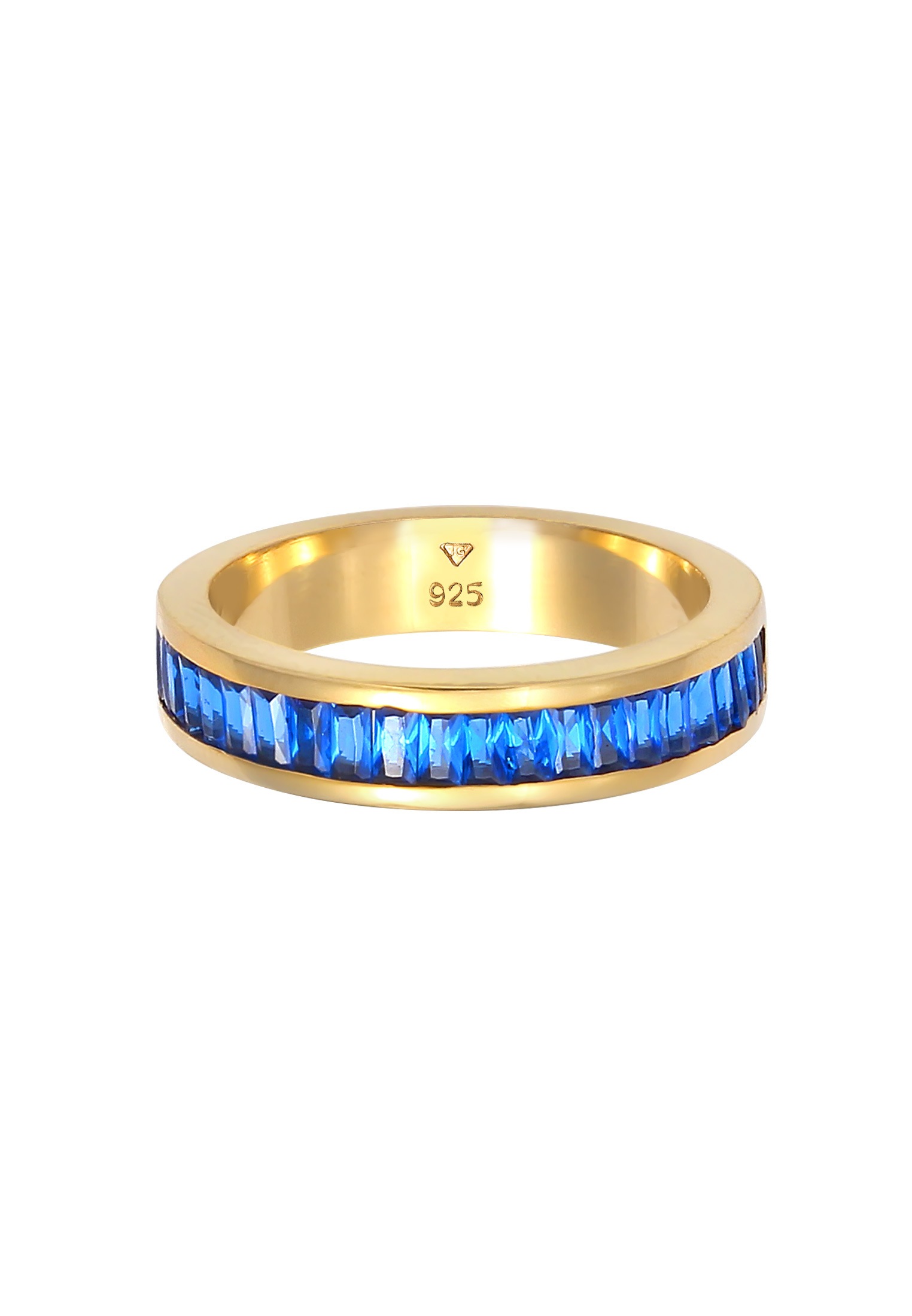 Elli Premium Silberring »Ring Memoire Saphir Rechteck 925 Silber vergoldet«