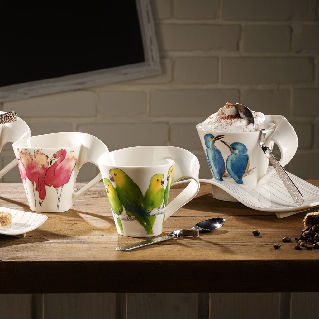 Villeroy & Boch Becher »Becher mit Henkel NewWave Caffè 300 ml weiß-grün«