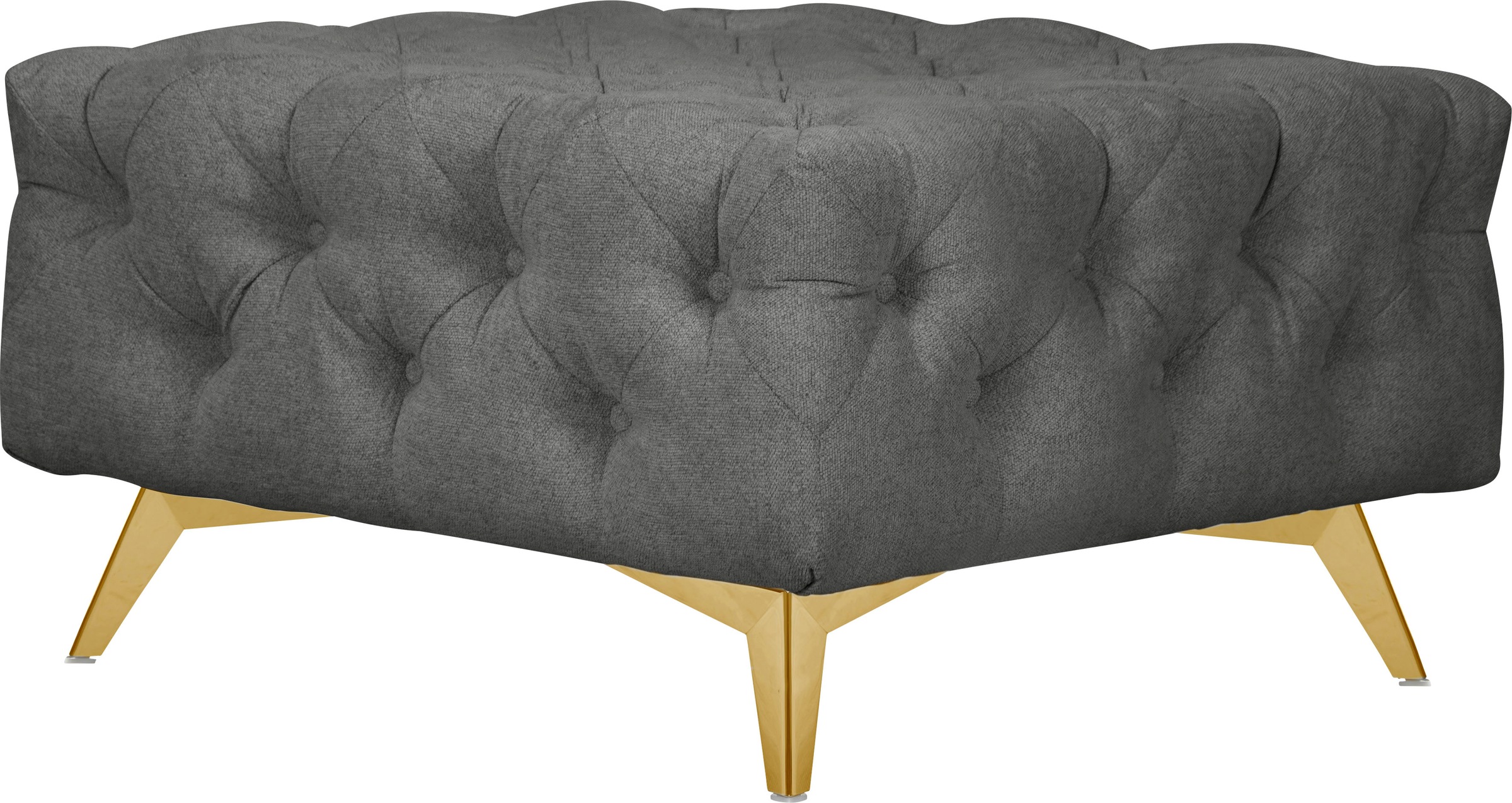 Leonique Polsterhocker »Amaury«, Chesterfield-Optik, Breite 80cm, Fußfarbe wählbar