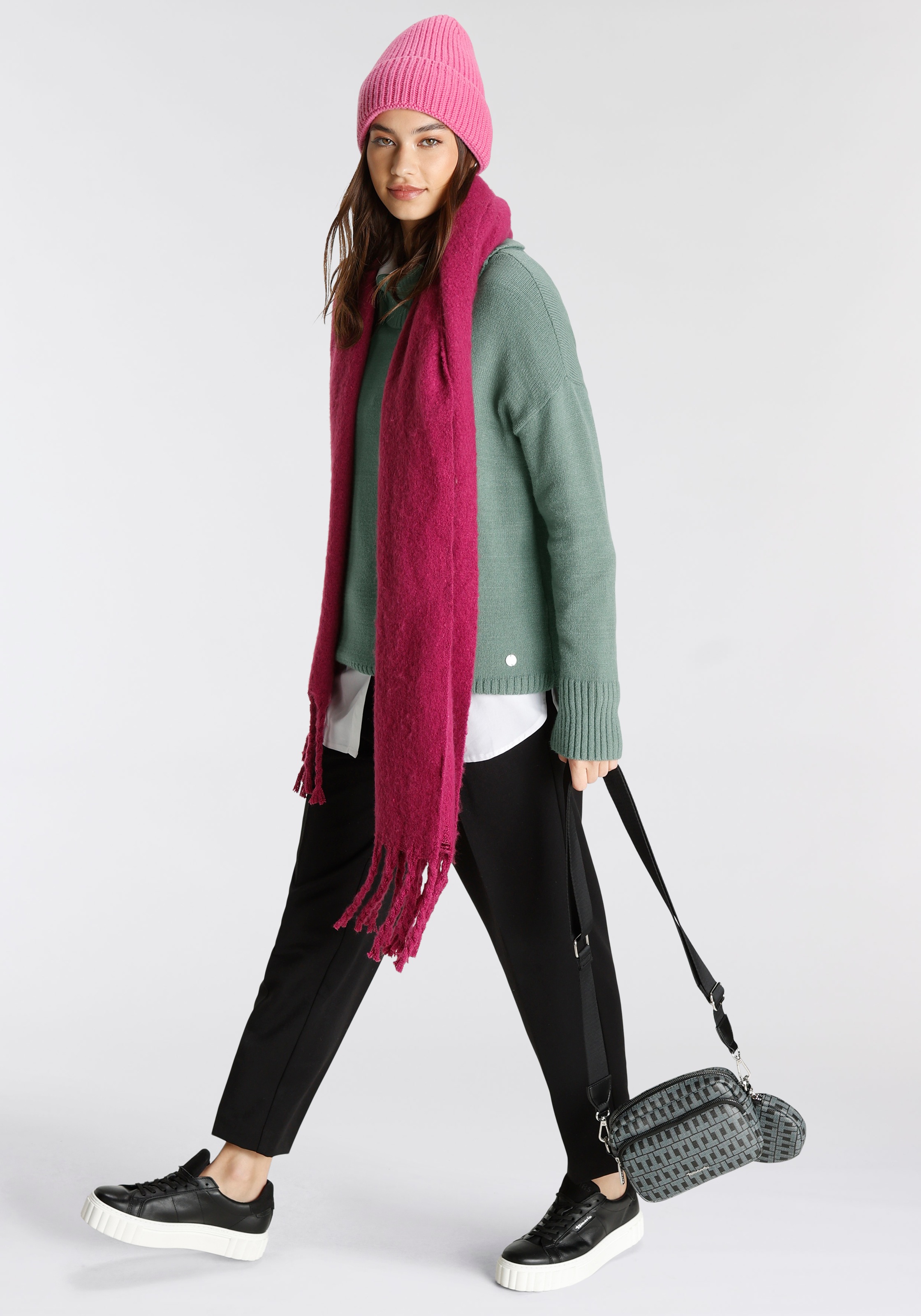 Tamaris Rollkragenpullover, mit Rippdetails