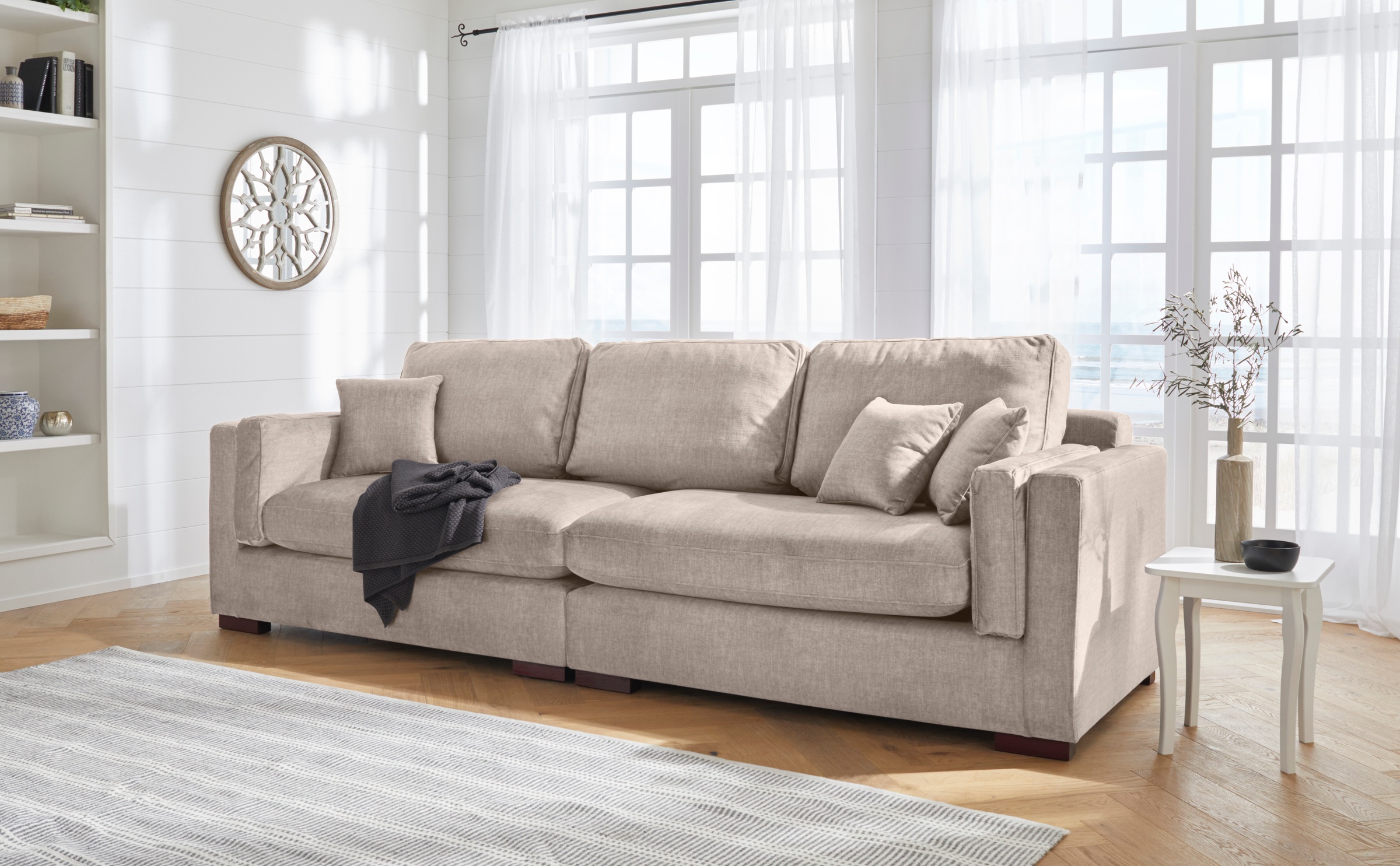 Home affaire Big-Sofa »Fresh Pond«, in vielen Bezugsqualitäten und Farben, B/T/H: 290/96/95 cm