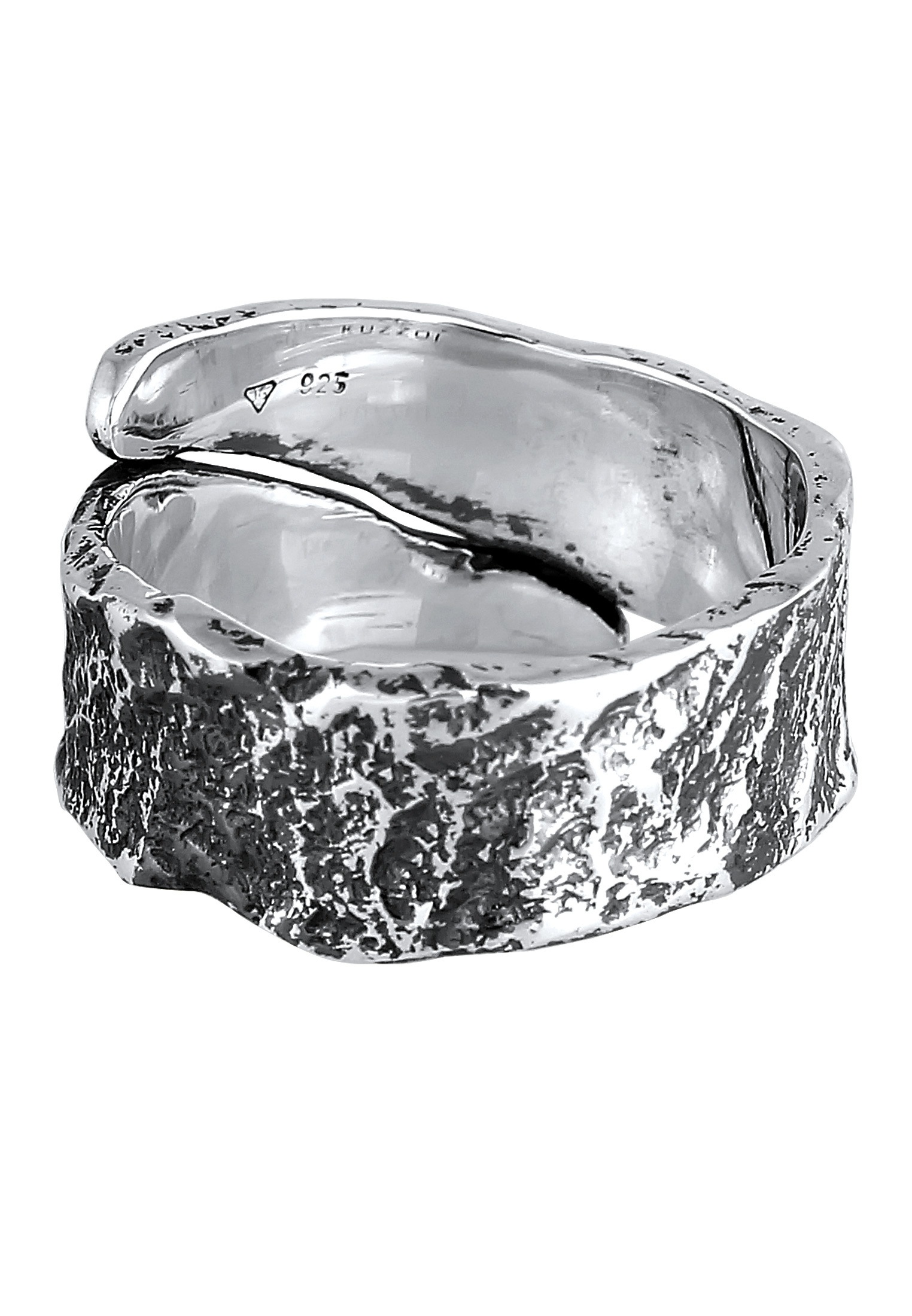 Kuzzoi Silberring »Ring Bandring Struktur Used Look 925 Silber«