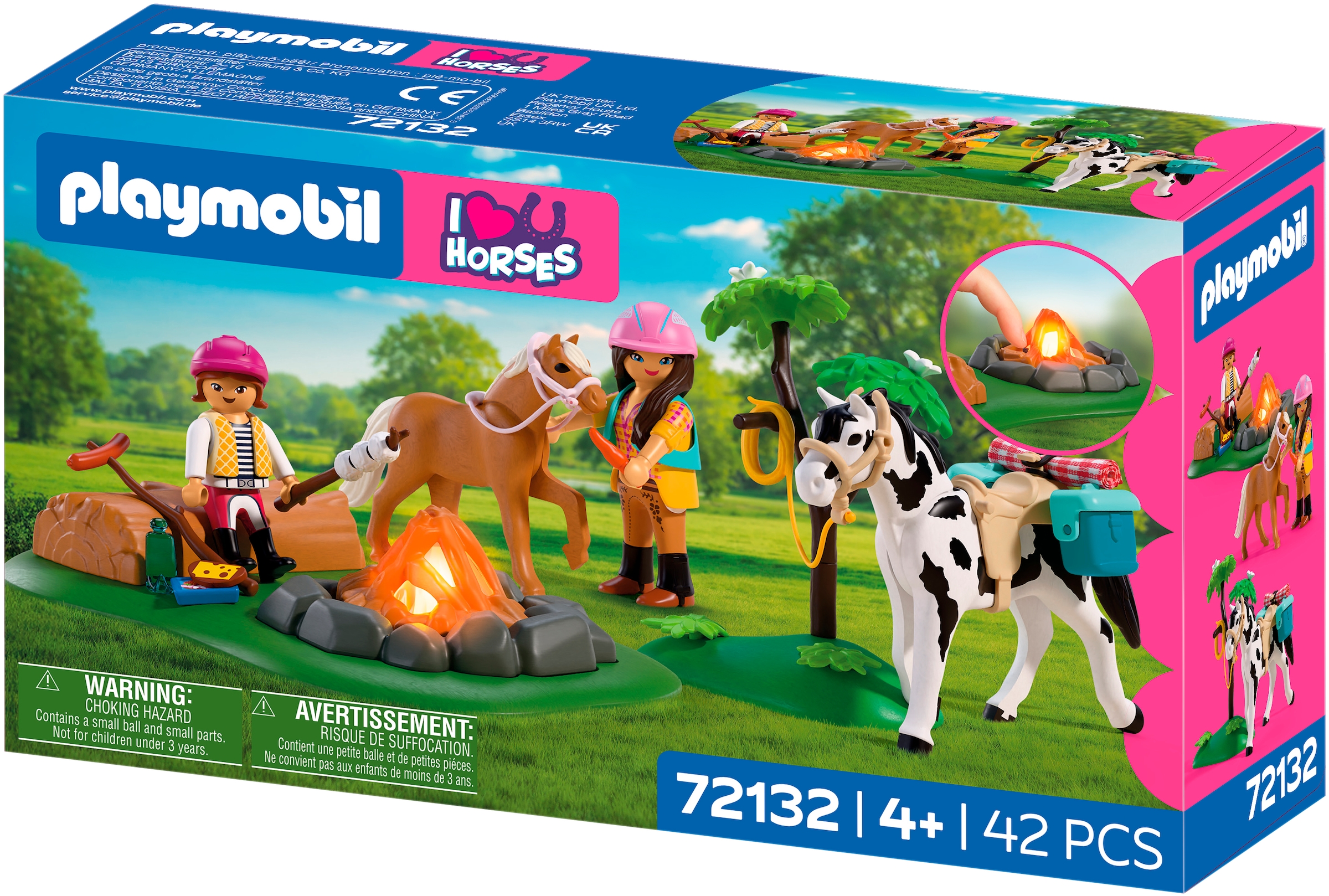 Playmobil® Konstruktions-Spielset »Reitausflug mit Lagerfeuer (72132), I Love Horses« Made in Europe