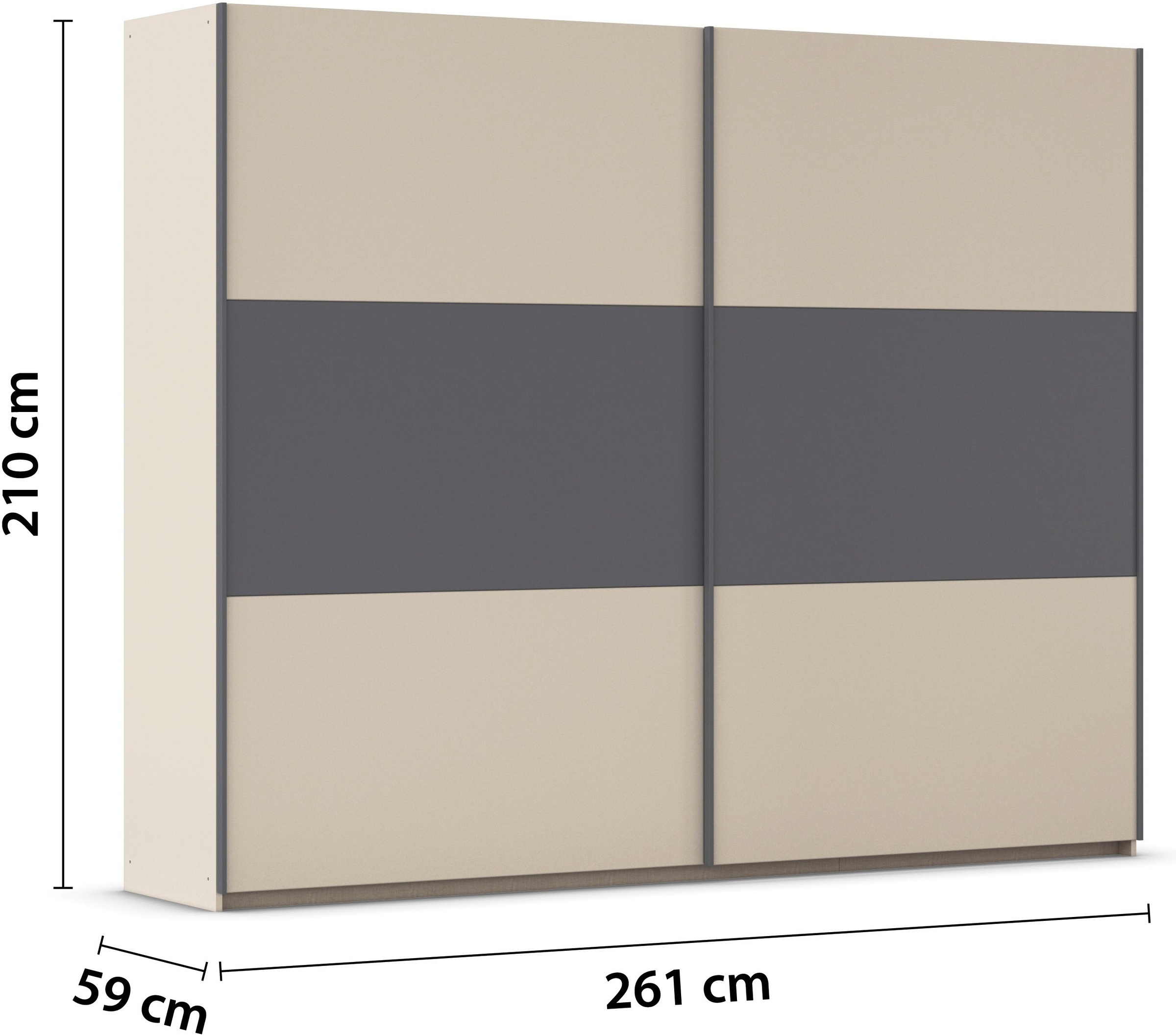 rauch Schwebetürenschrank »Kleiderschrank Schrank Garderobe Schlafzimmerschrank SAJO« in 2 Breiten (218, 261 cm) optional mit Spiegel MADE IN GERMANY