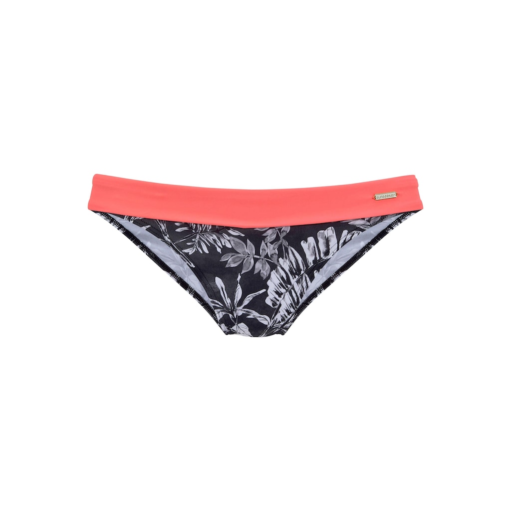 Sunseeker Bikini-Hose »Mono«, mit kontrastfarbenem Umschlagbund
