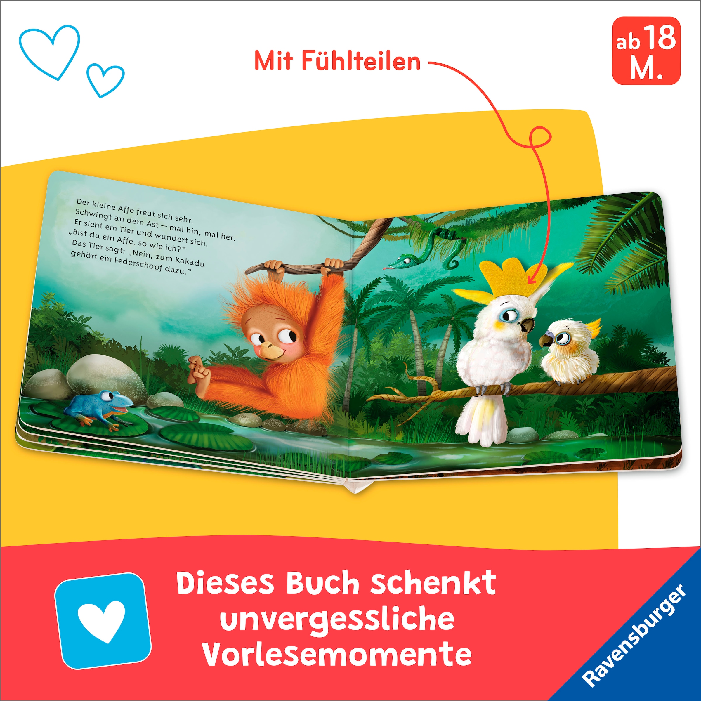 Ravensburger Buch »Pappbilderbuch, Mein erstes Vorlese-Fühlbuch: Bist du ein Affe?«