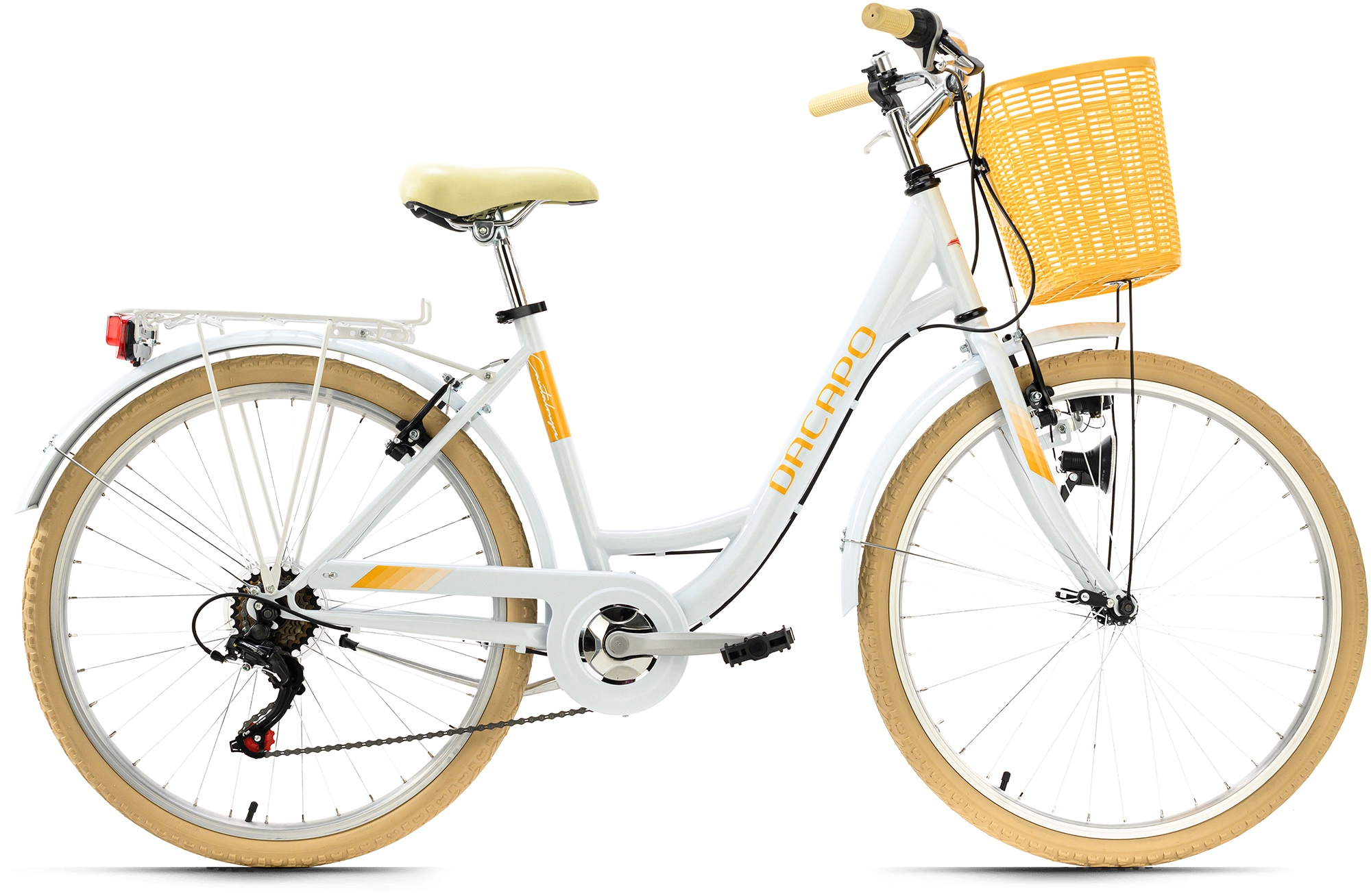 Ks Cycling Cityrad »Cantaloupe« 6 Gang Shimano Tourney Schaltwerk Kettenschaltung für Damen in weiß, Größe 26 Zoll (66,04 cm)