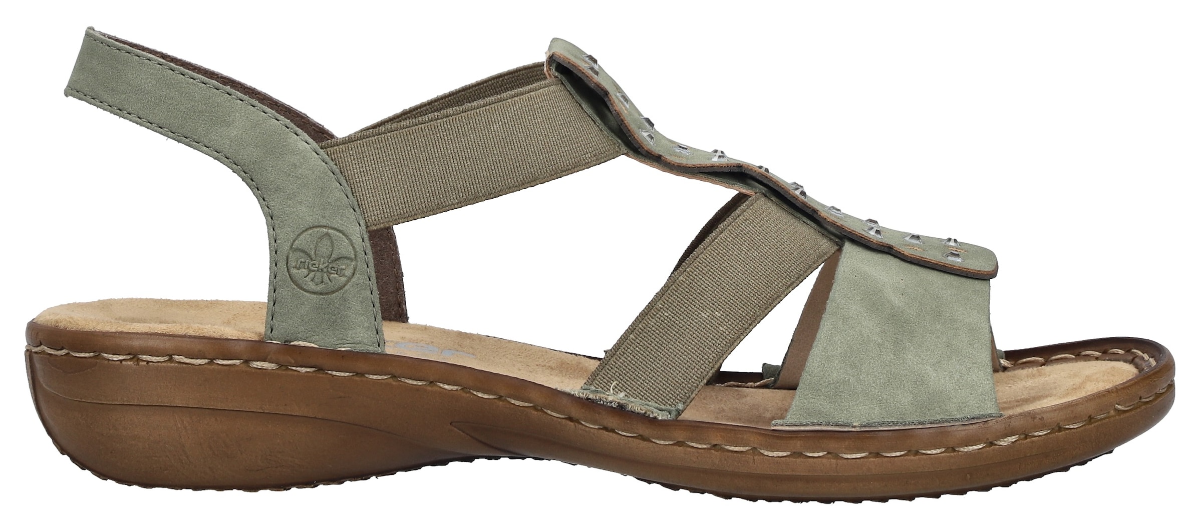Rieker Sandale  Sommerschuh, Schlupfschuh mit Gummizug für guten Sitz