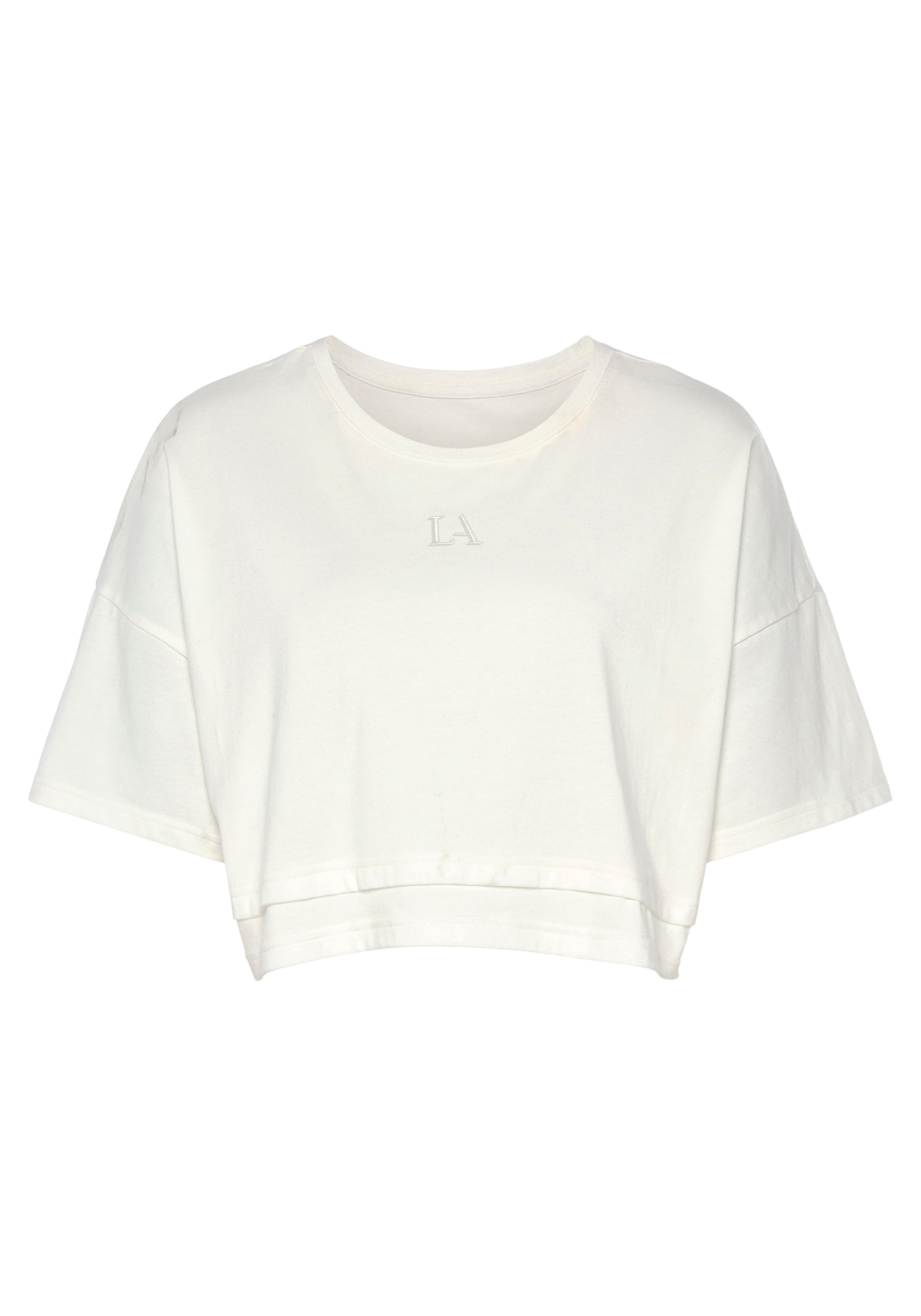 LASCANA Kurzarmshirt, mit kastigem im Schnitt OTTO Lagen-Look und Online kaufen Shop