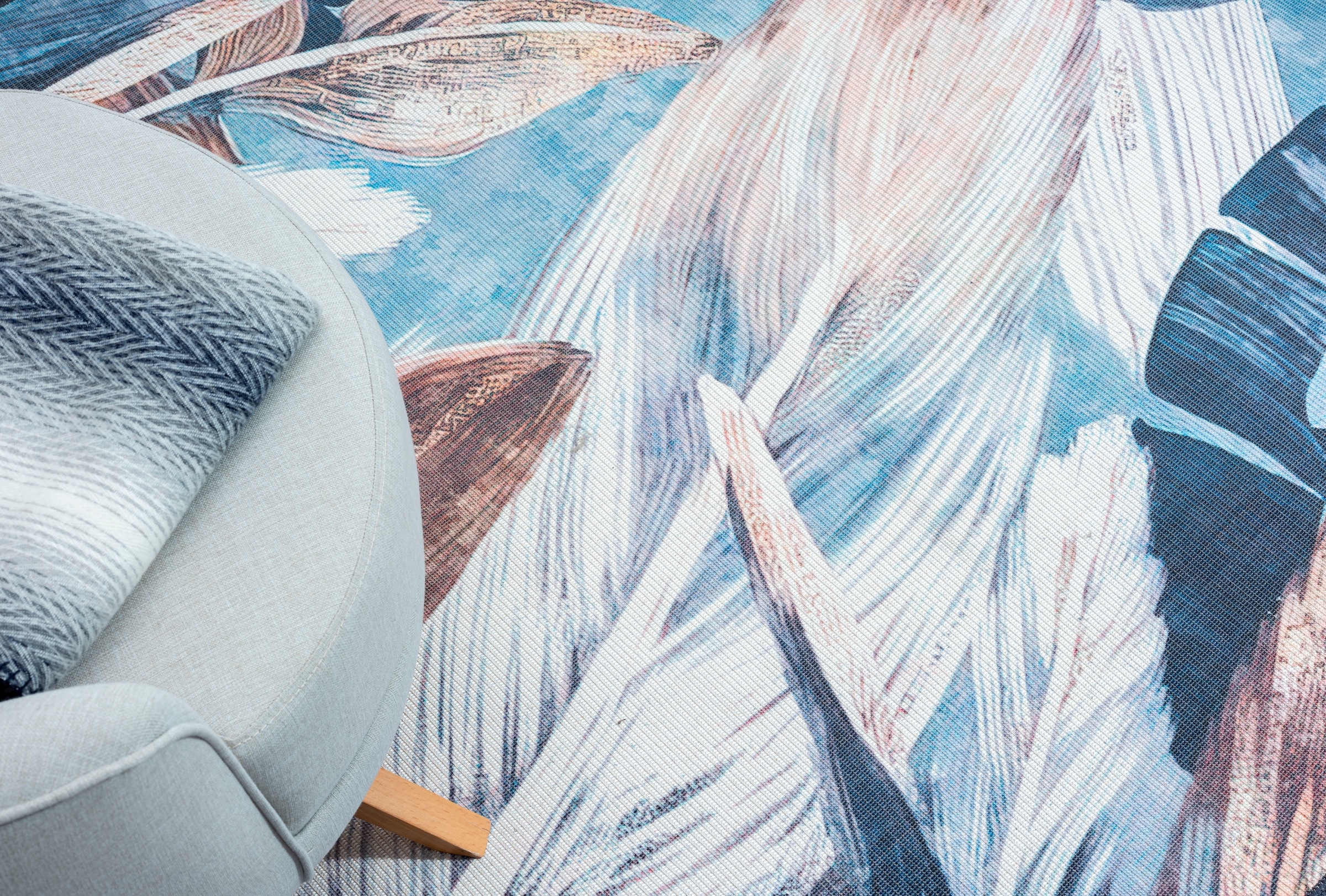 Myflair Möbel & Accessoires Teppich »Luc« rechteckig 10 mm Höhe bedruckt, Federn, modernes Design, In- & Outdoor geeignet, waschbar