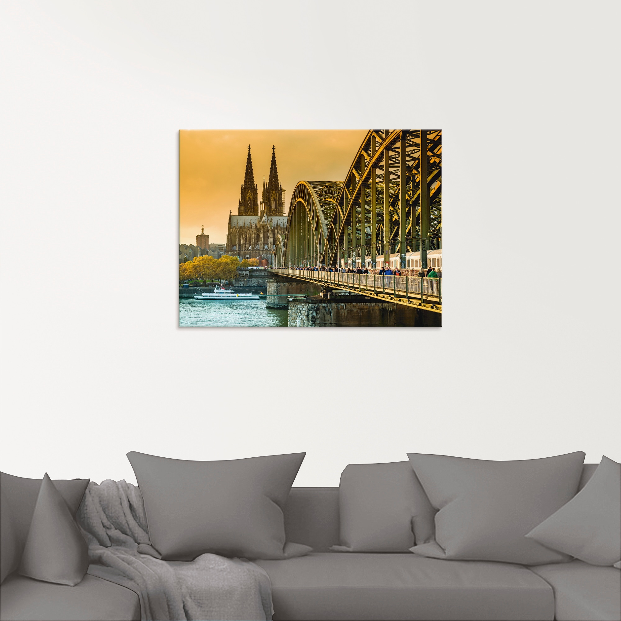 Artland Glasbild »Kölner Dom mit Hohenzollernbrücke«, Deutschland, (1 St.), in verschiedenen Größen