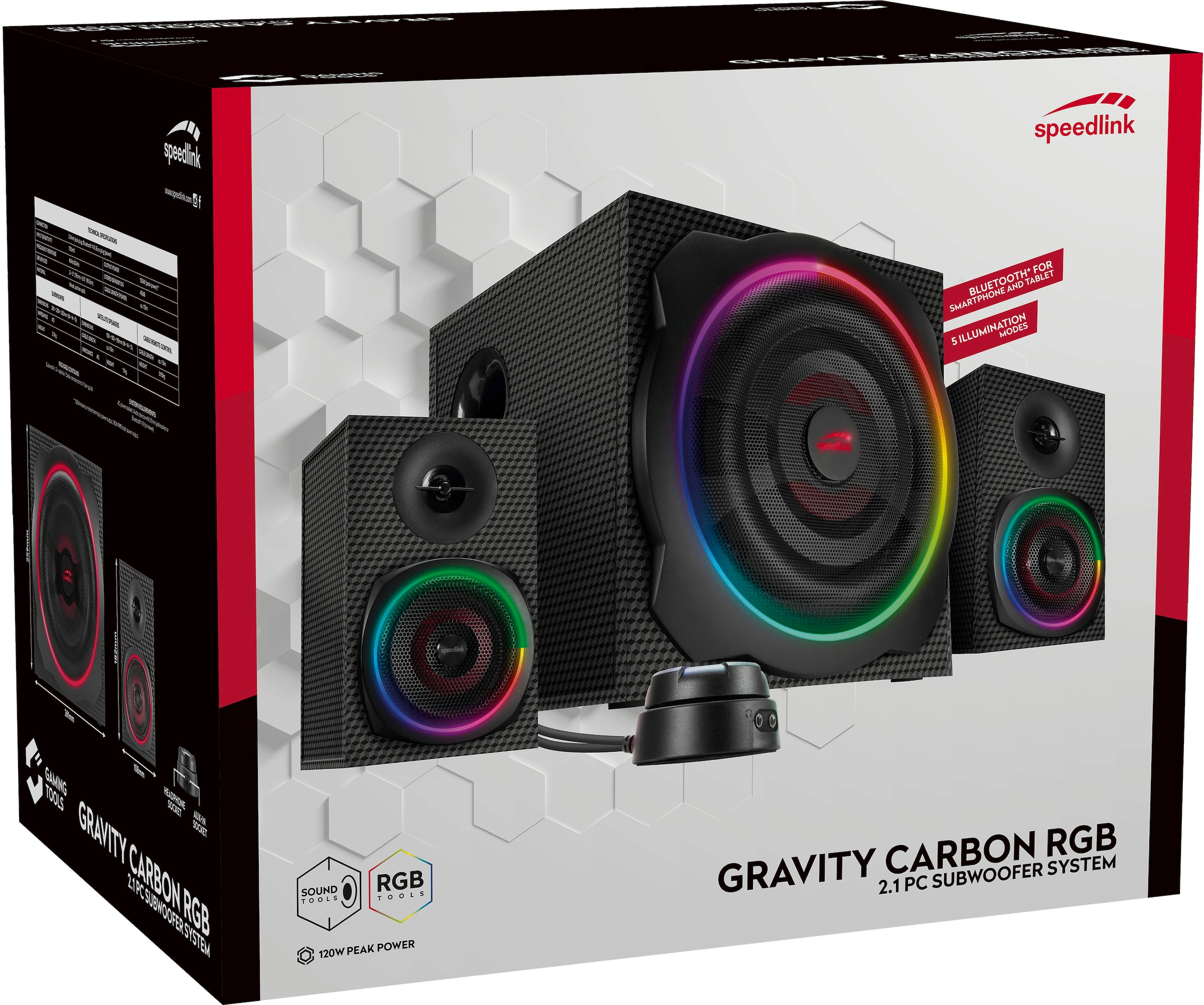 Speedlink PC-Lautsprecher »GRAVITY CARBON RGB 2.1«