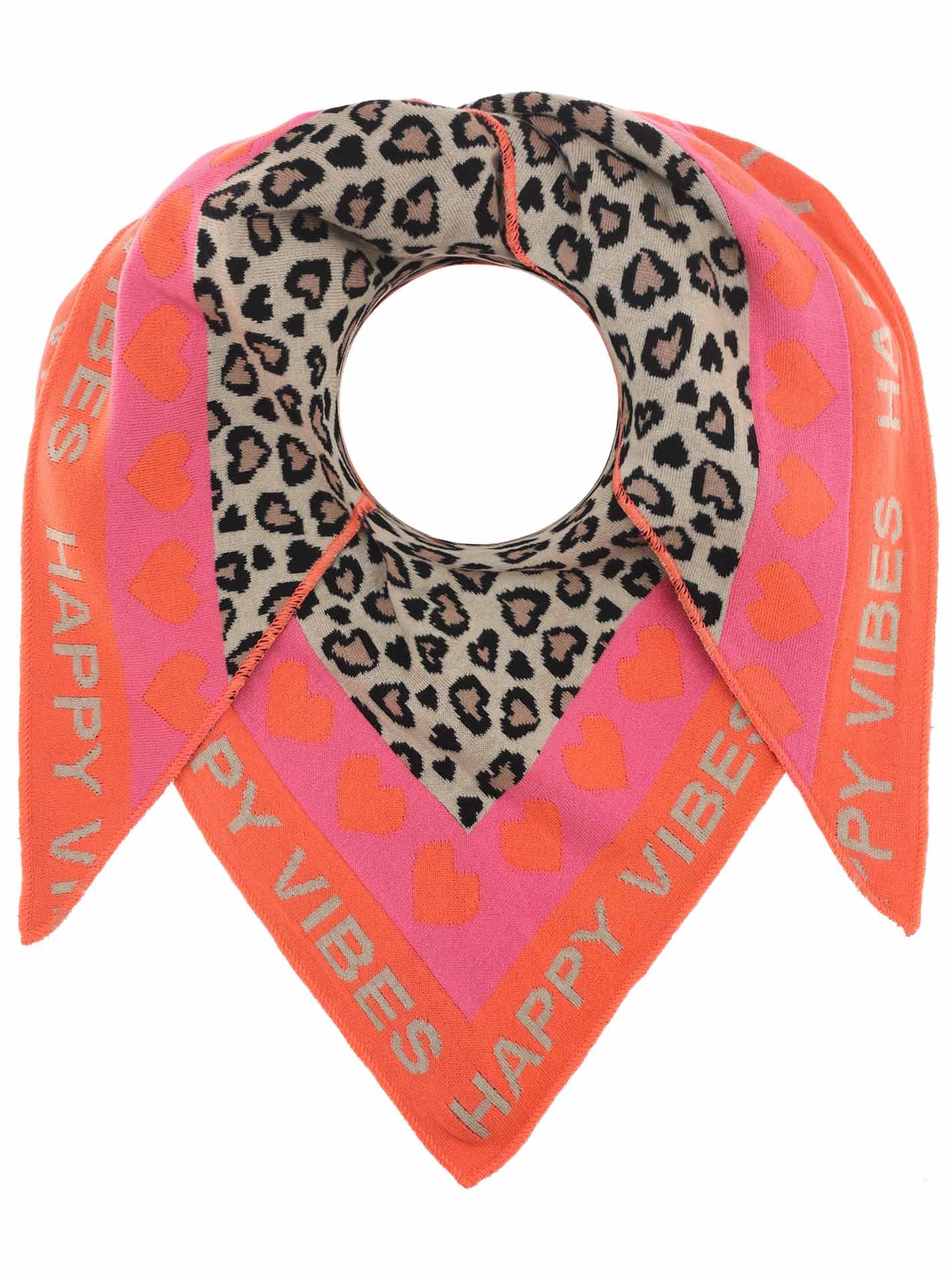 Zwillingsherz Damen Modetuch »verbindet Leomuster mit Herzen und Schrift« in orange