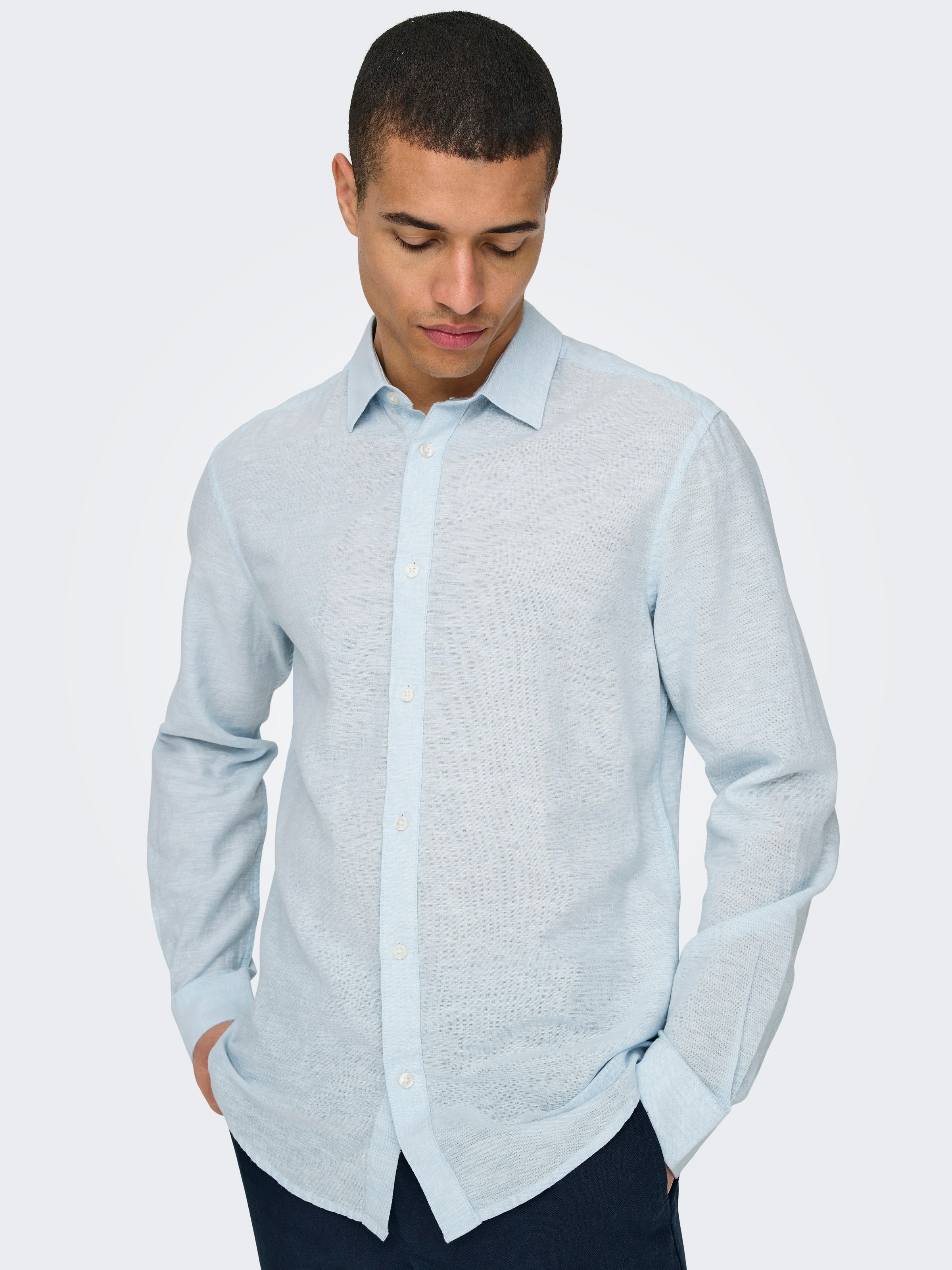 ONLY & SONS Langarmhemd »ONSCAIDEN LS SOLID LINEN SHIRT NOOS«