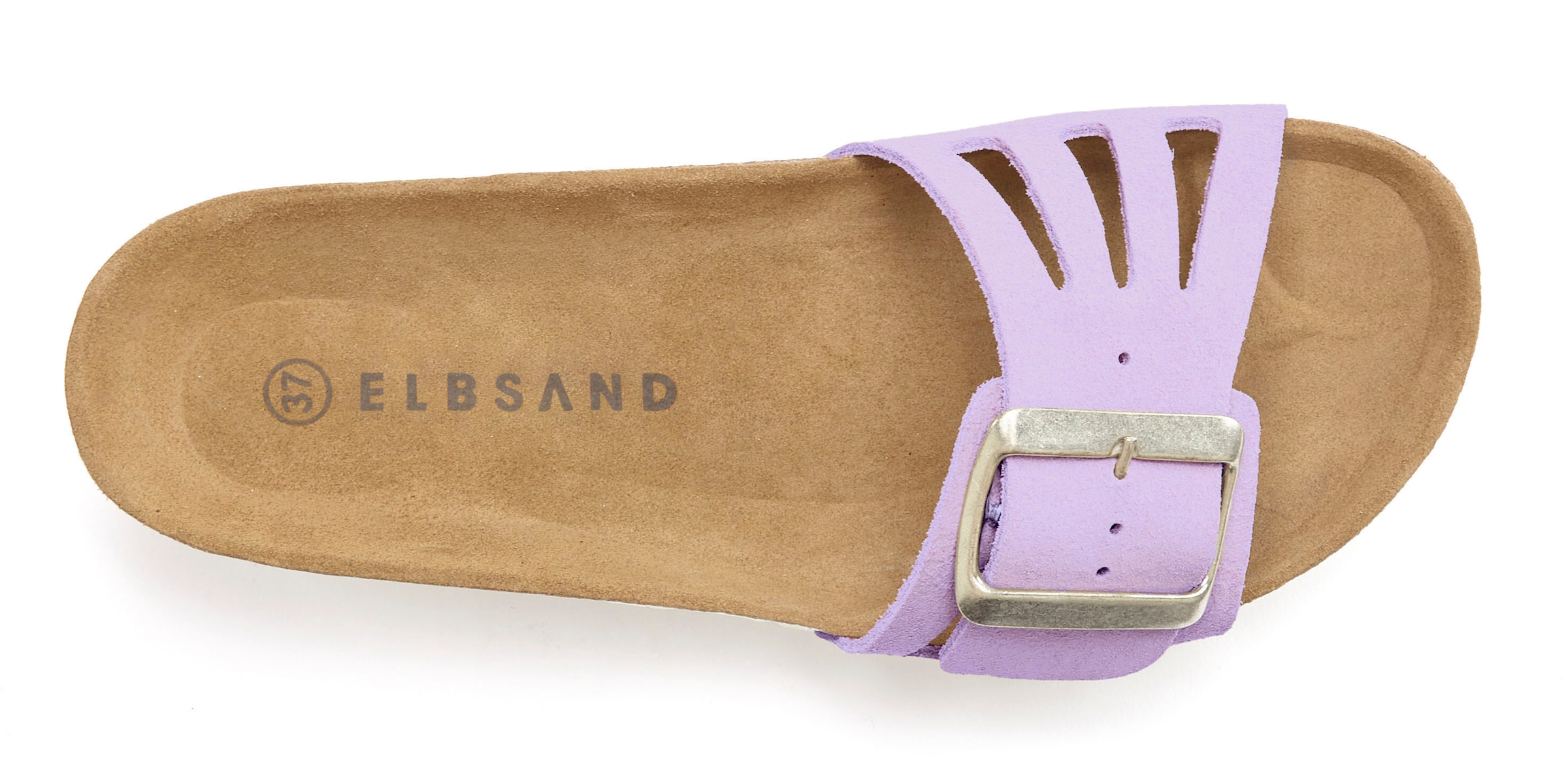 Elbsand Pantolette »Sandale«, Mule, offener Schuh aus Leder mit weichem Komfortkorkfußbett