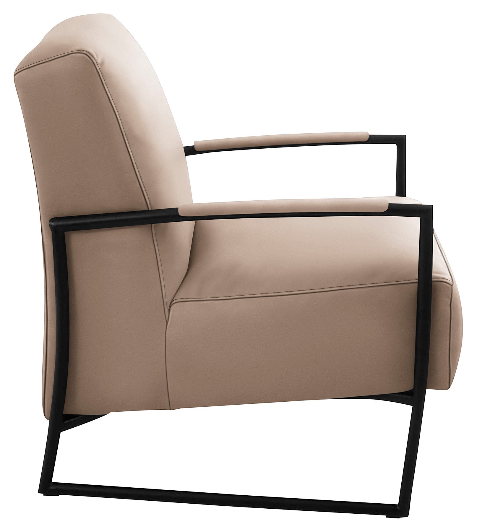 K+W Komfort & Wohnen Cocktailsessel, mit bezogenen Armlehnen, Gestell in Metall schwarz Struktur