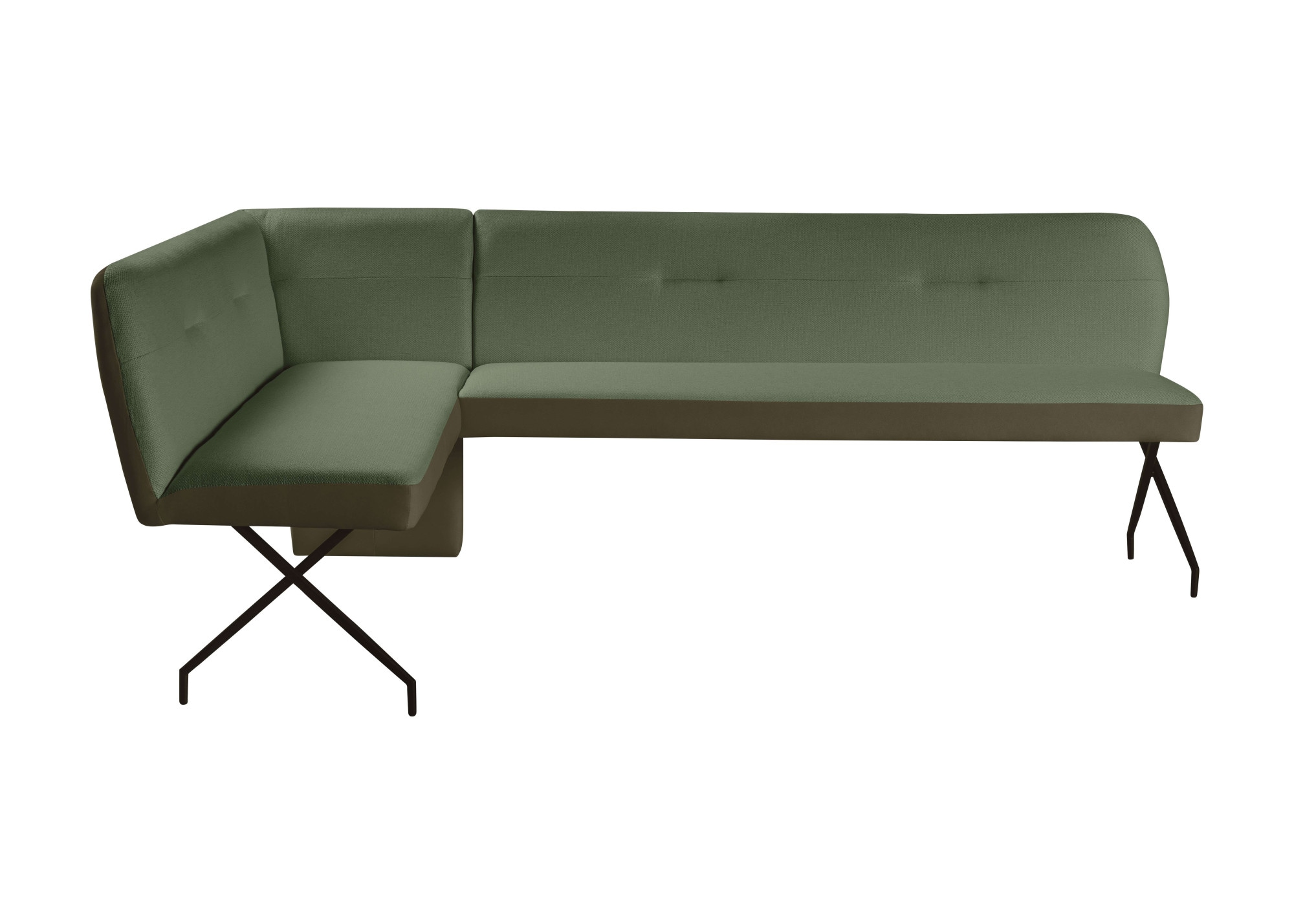 OTTO home Eckbank »Bruna Esszimmerbank, Bank, Küchenbank, Polsterbank« Mattschwarzes Metallgestell, 2-Stoff-Design, Wellenfederung im Sitz