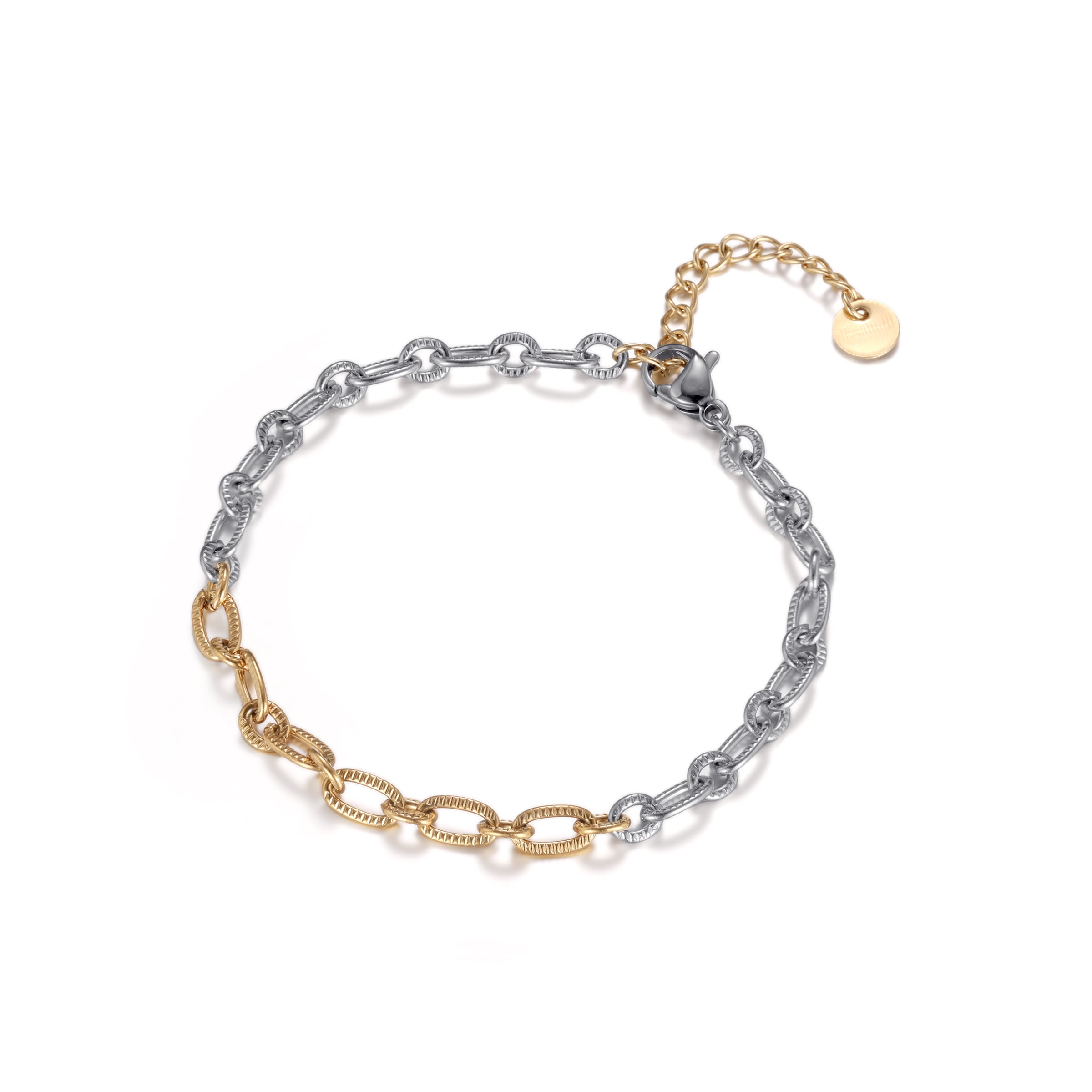 Firetti Armband »Schmuck Geschenk Edelstahl Armschmuck Armkette Ankerkette Bicolor«