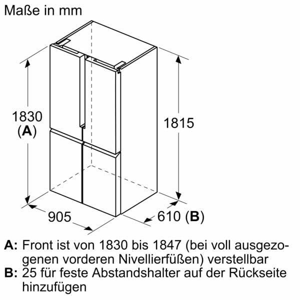 SIEMENS Multi Door iQ500 »KF96NAXEA«, noFrost für ein frostfreies Gefrierfach