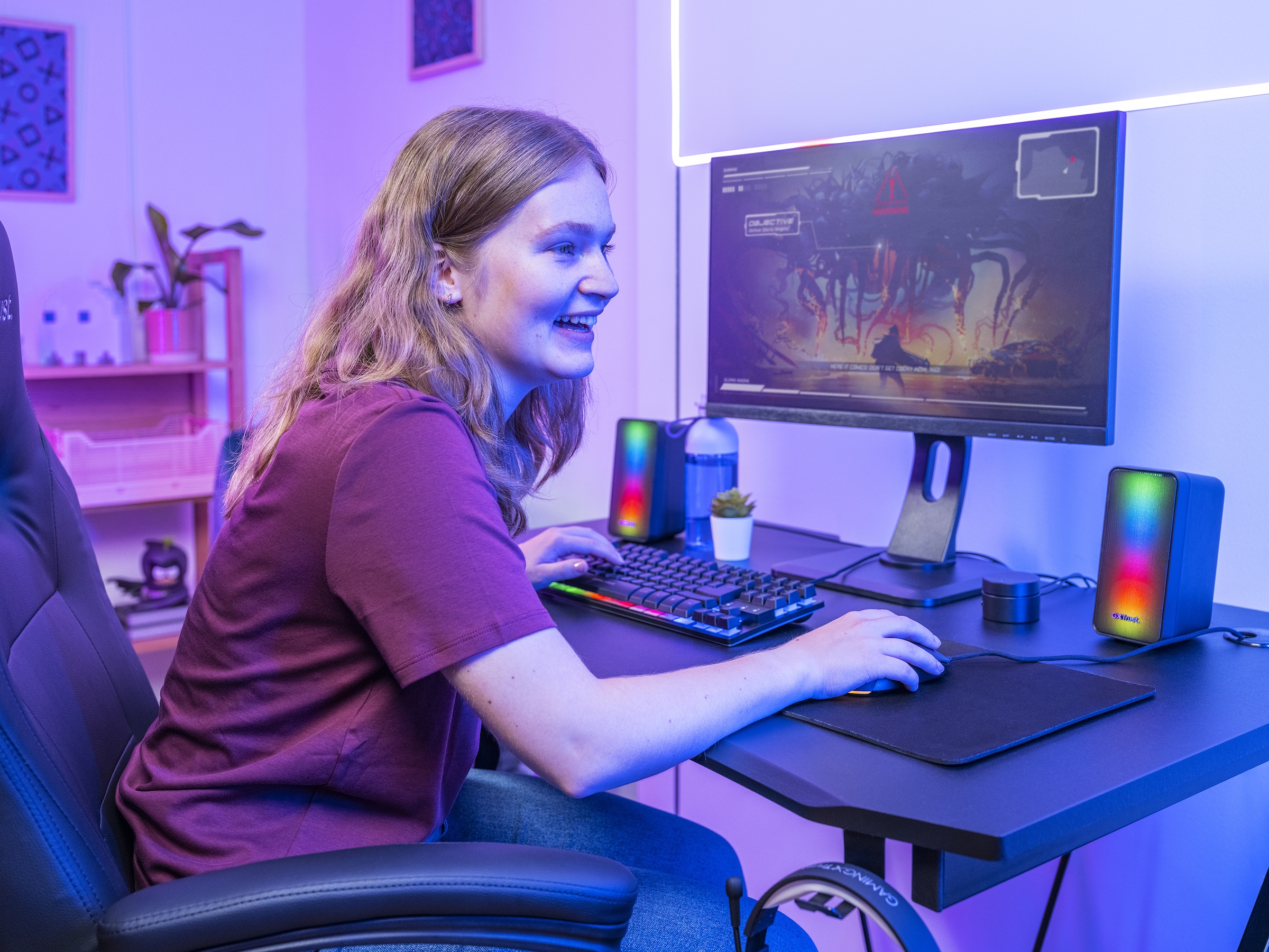 Trust Lautsprecher »GXT 611 Wezz« Stereo ( Beleuchtungseffekte | Lautstärkeregelung 6 W)