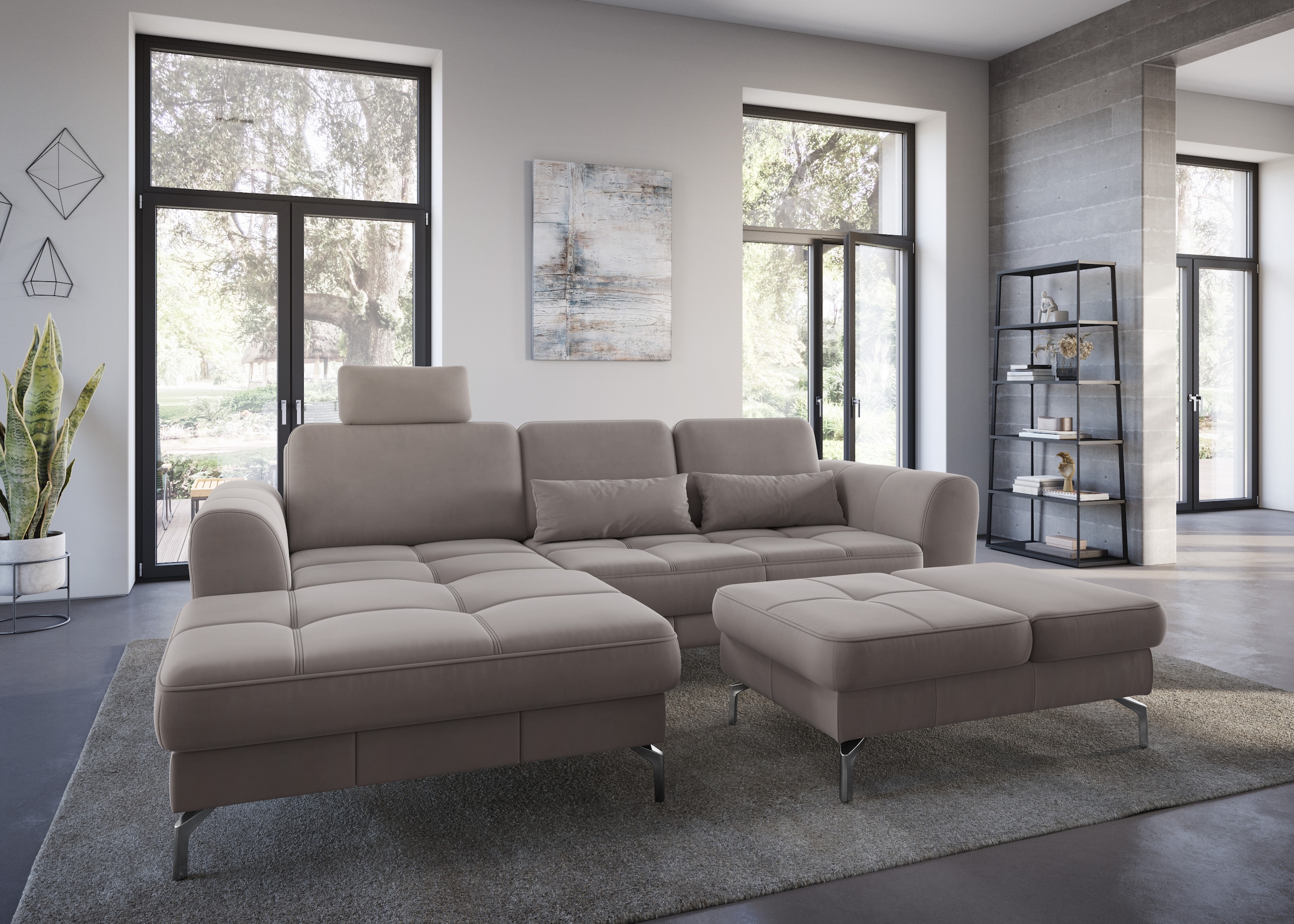 sit&more Hocker »Bendigo« mit Klappfunktion, Bodenfreiheit 15 cm, wahlweise in 2 Fußfarben