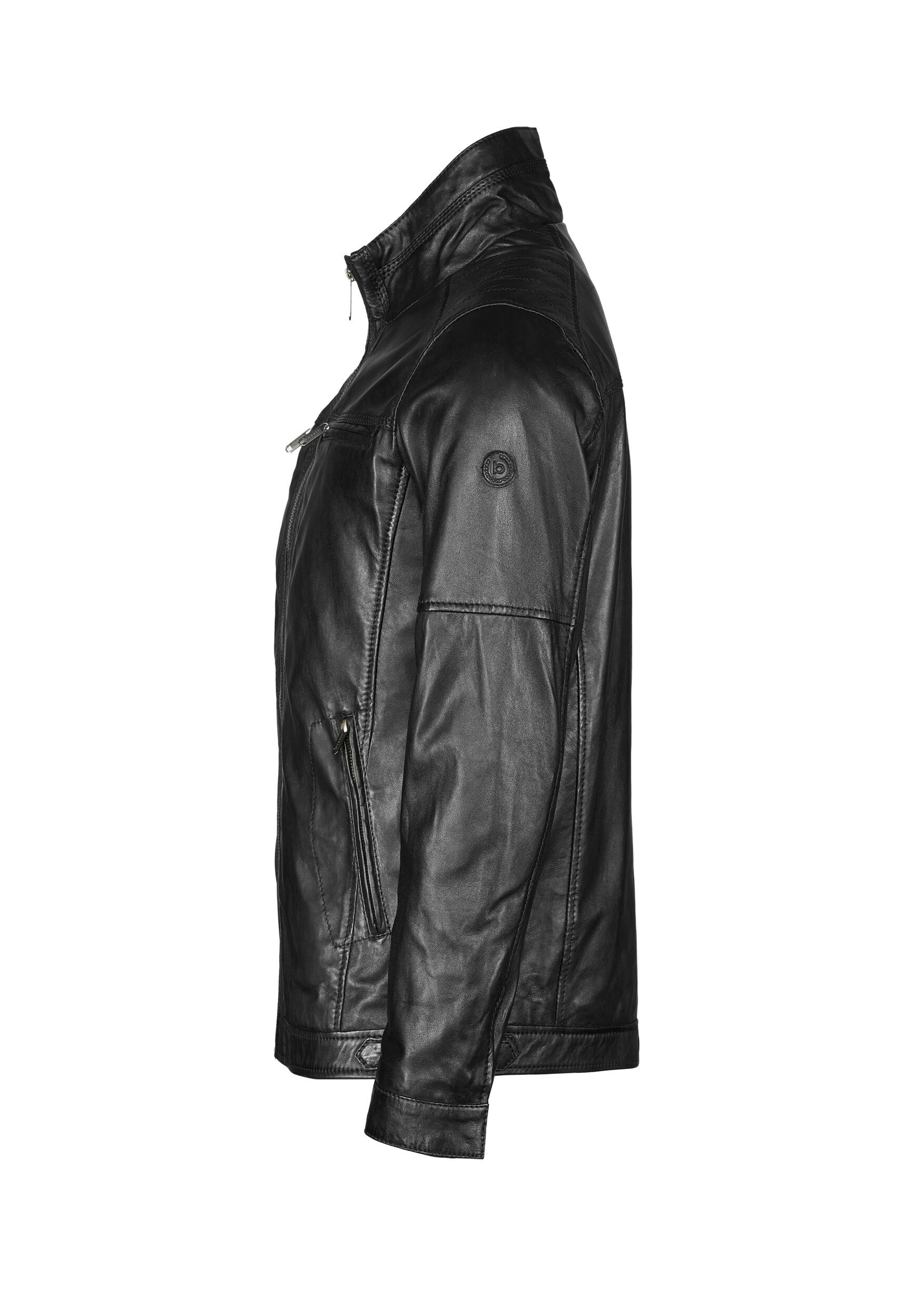 bugatti Lederjacke »BUTEODORO« ohne Kapuze mit Reißverschlusstaschen