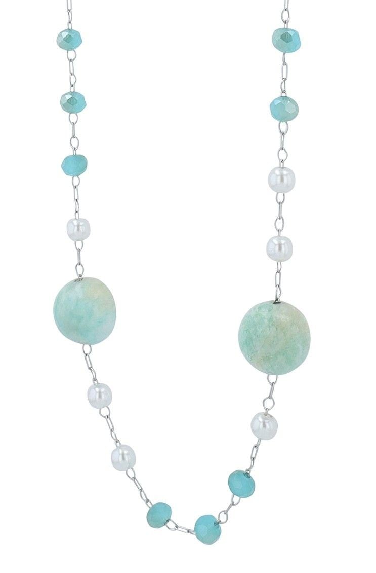 Adelia´s Kette mit Anhänger »Adelia's Damen Edelstahl Halskette mit Anhänger mit Amazonit«
