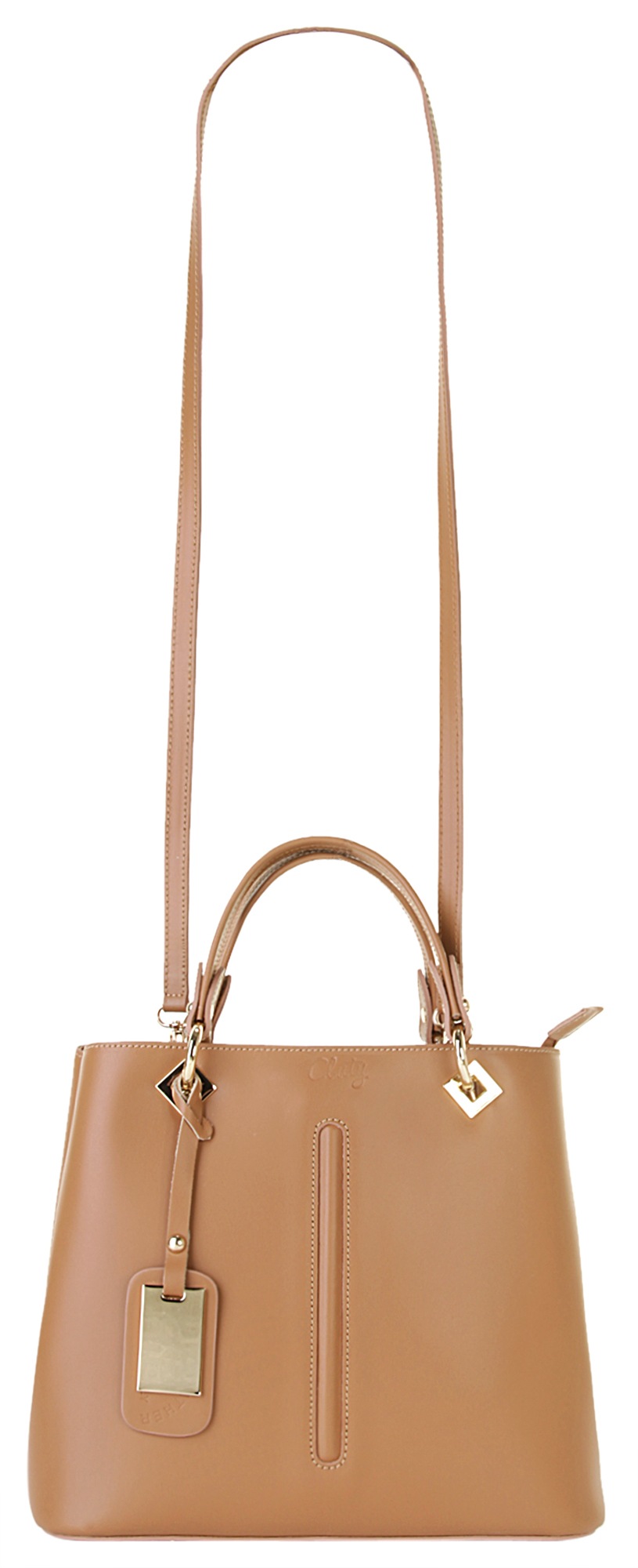 Cluty Henkeltasche, echt Leder, Made in Italy