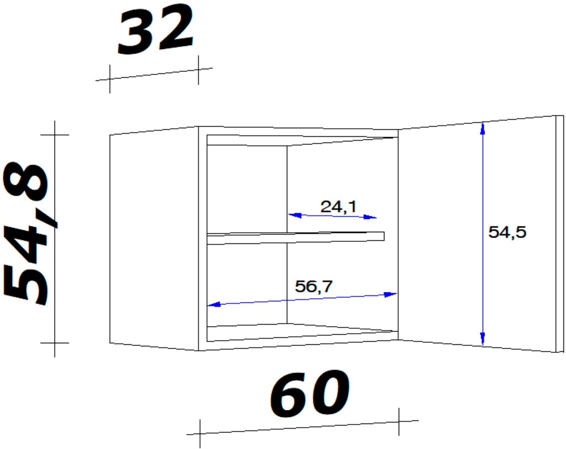 Flex-Well Hängeschrank »Nano«, (B x H x T) 60 x 54,8 x 32 cm