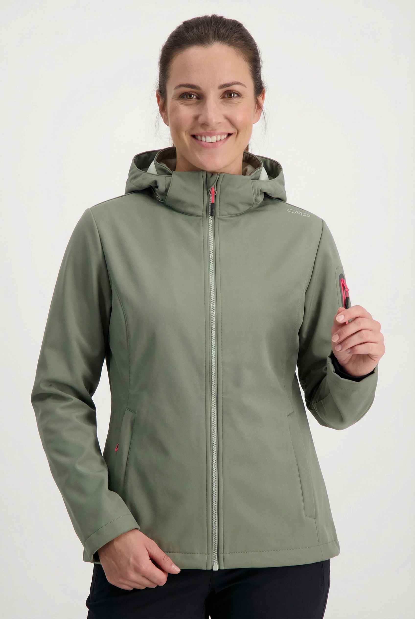 CMP Softshelljacke mit Kapuze Atmungsaktiv & Windabweisend & Wasserabweisend & Leichtes Material