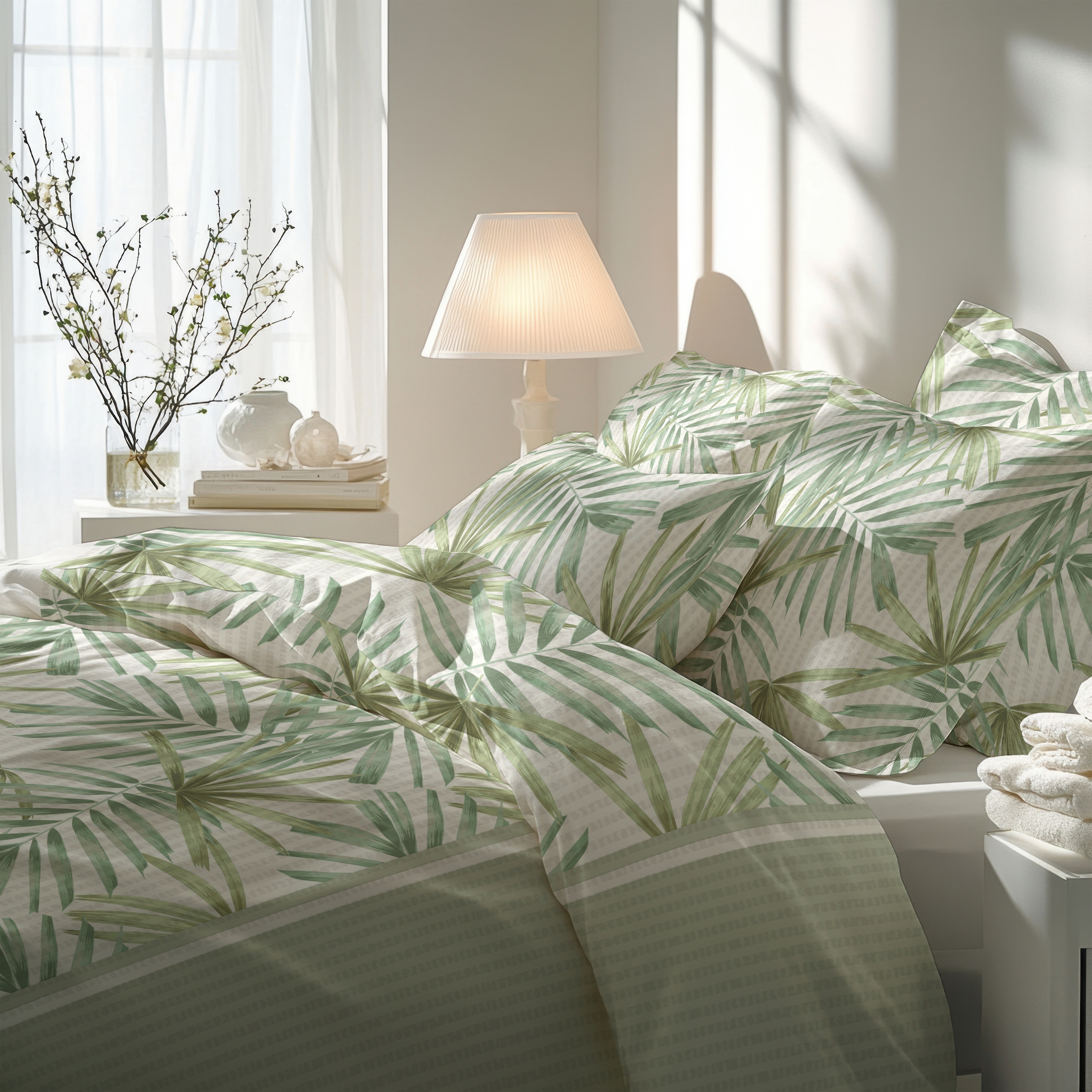 Florella Bettwäsche »»Selka salbei« Soft-Touch Seersucker,  50% Baumwolle, 50% Viskose«