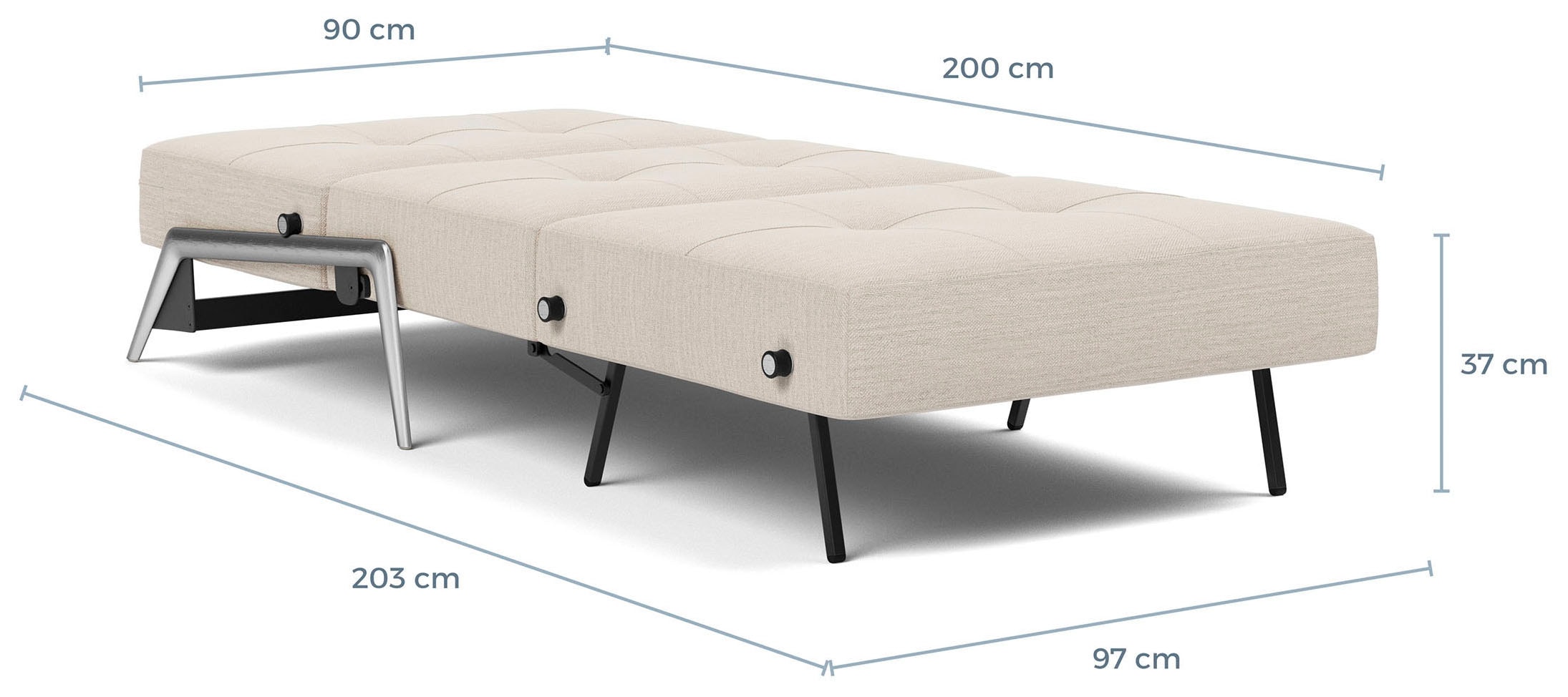 INNOVATION LIVING ™ Sessel »CUBED Schlafsessel Füße chrom glänzend, Breite 95cm«