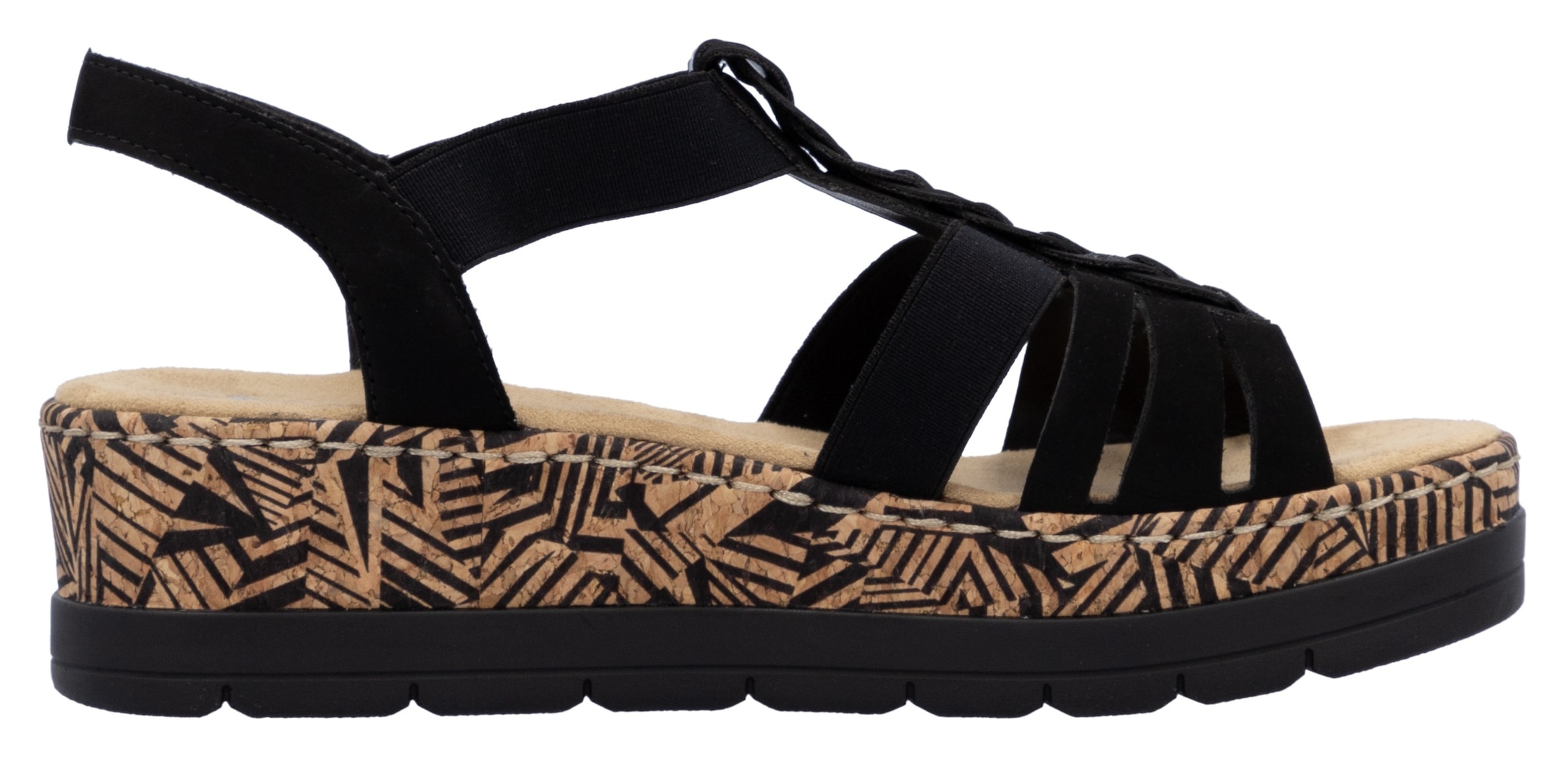 Rieker Plateausandaletten, Sommerschuh, Urlaubschuh, Sandalette mit dekorativem Schmuckelement