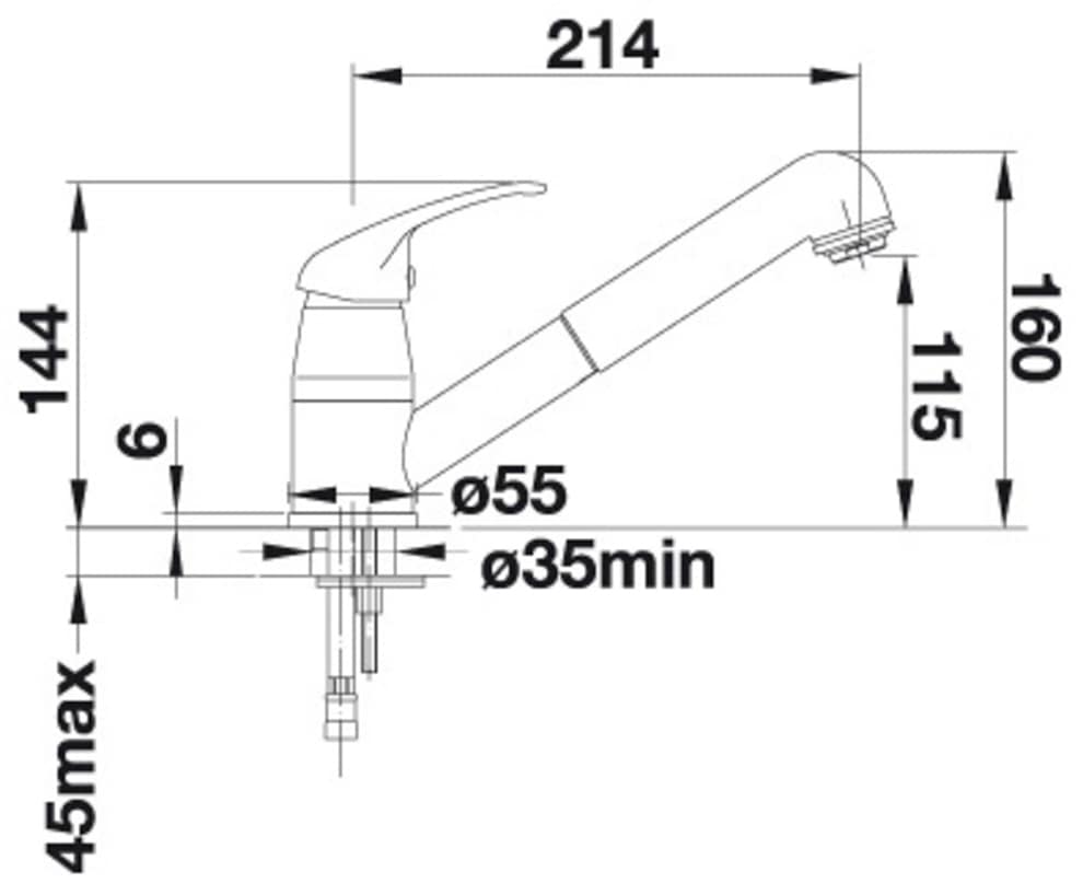 Blanco Küchenarmatur »DARAS-S« mit Ausziehbrause, für Niederdruck