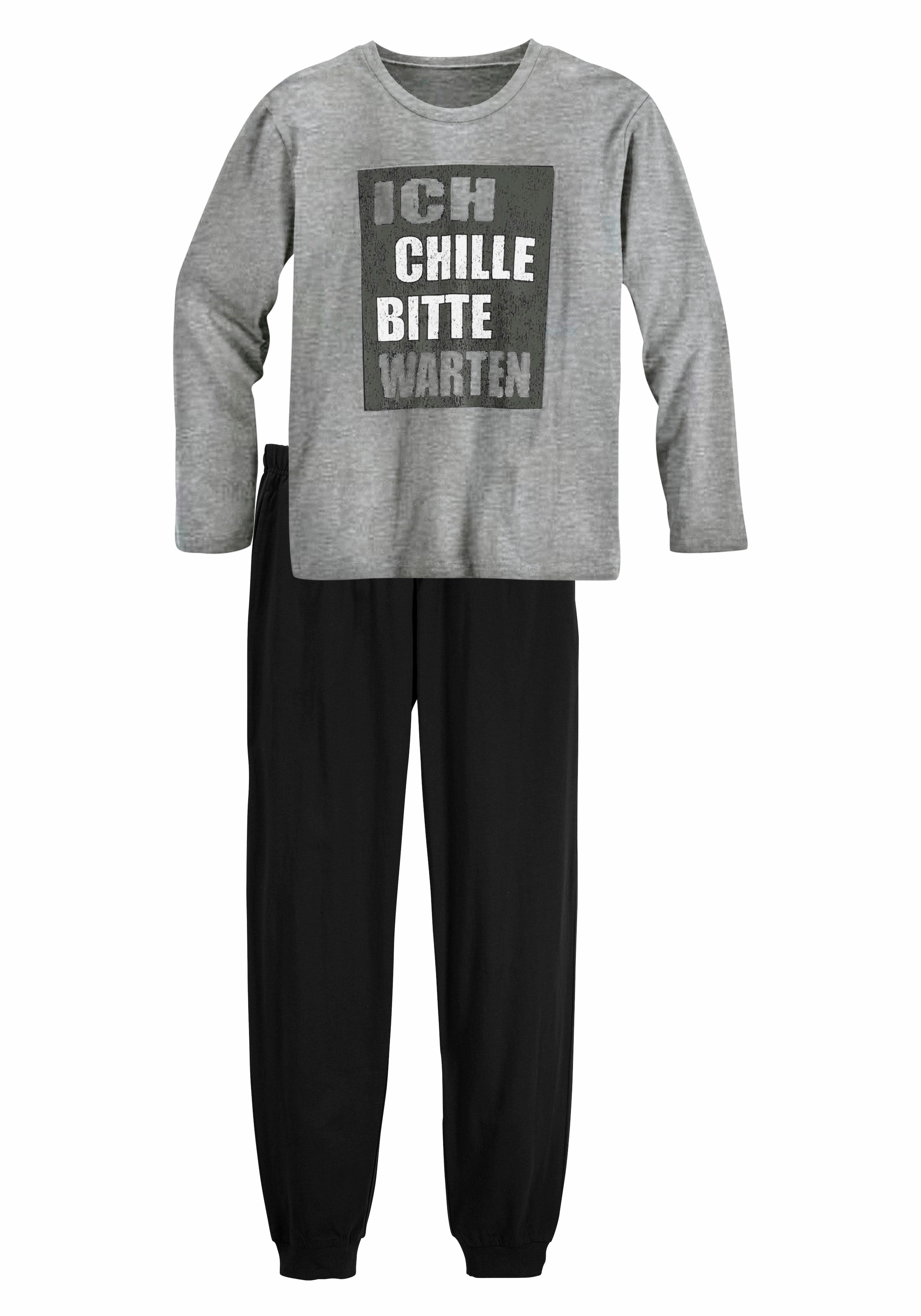 AUTHENTIC LE JOGGER Pyjama, (2 tlg., 1 Stück), "Ich chille bitte warten"