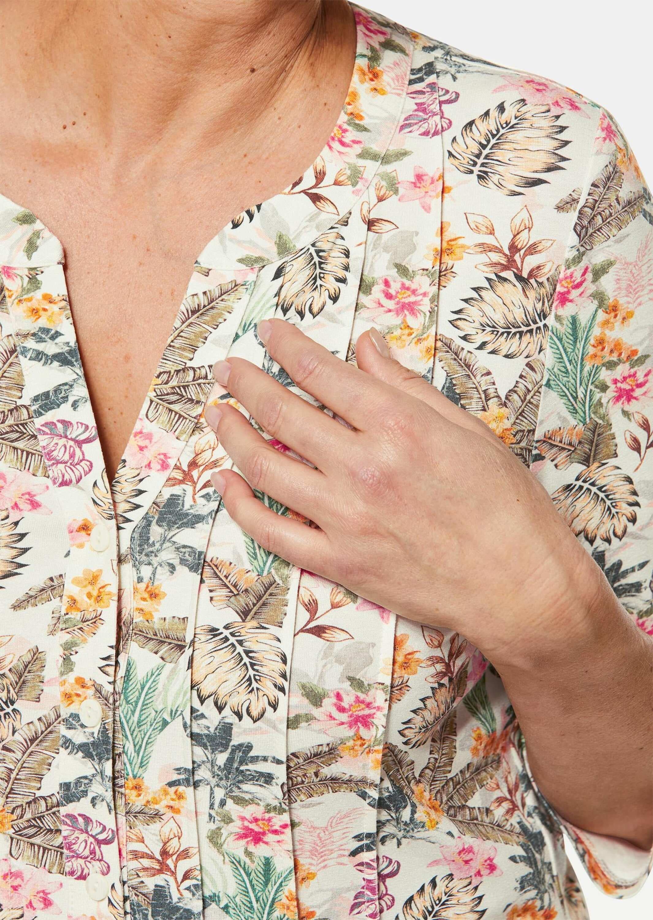 GOLDNER Print-Shirt »Kurzgröße Figurschmeichelndes Drucktunika-Shirt«