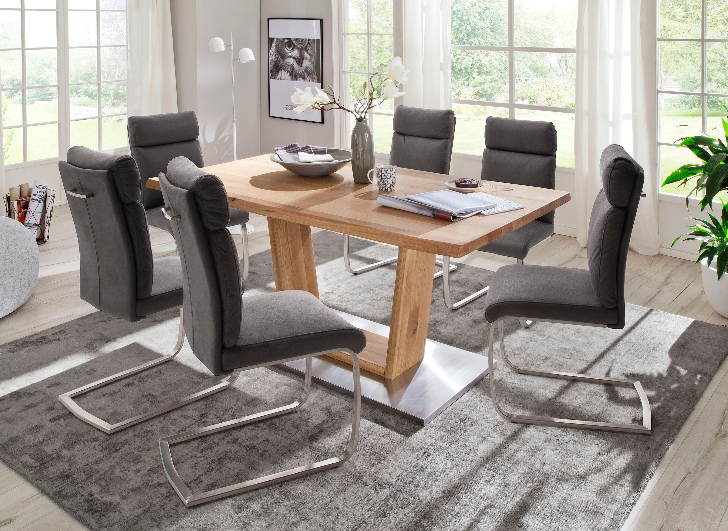 MCA furniture Esstisch »Greta«, Esstisch Baumkante, oder Tischplatte Kante mit gerader kaufen online Massivholz