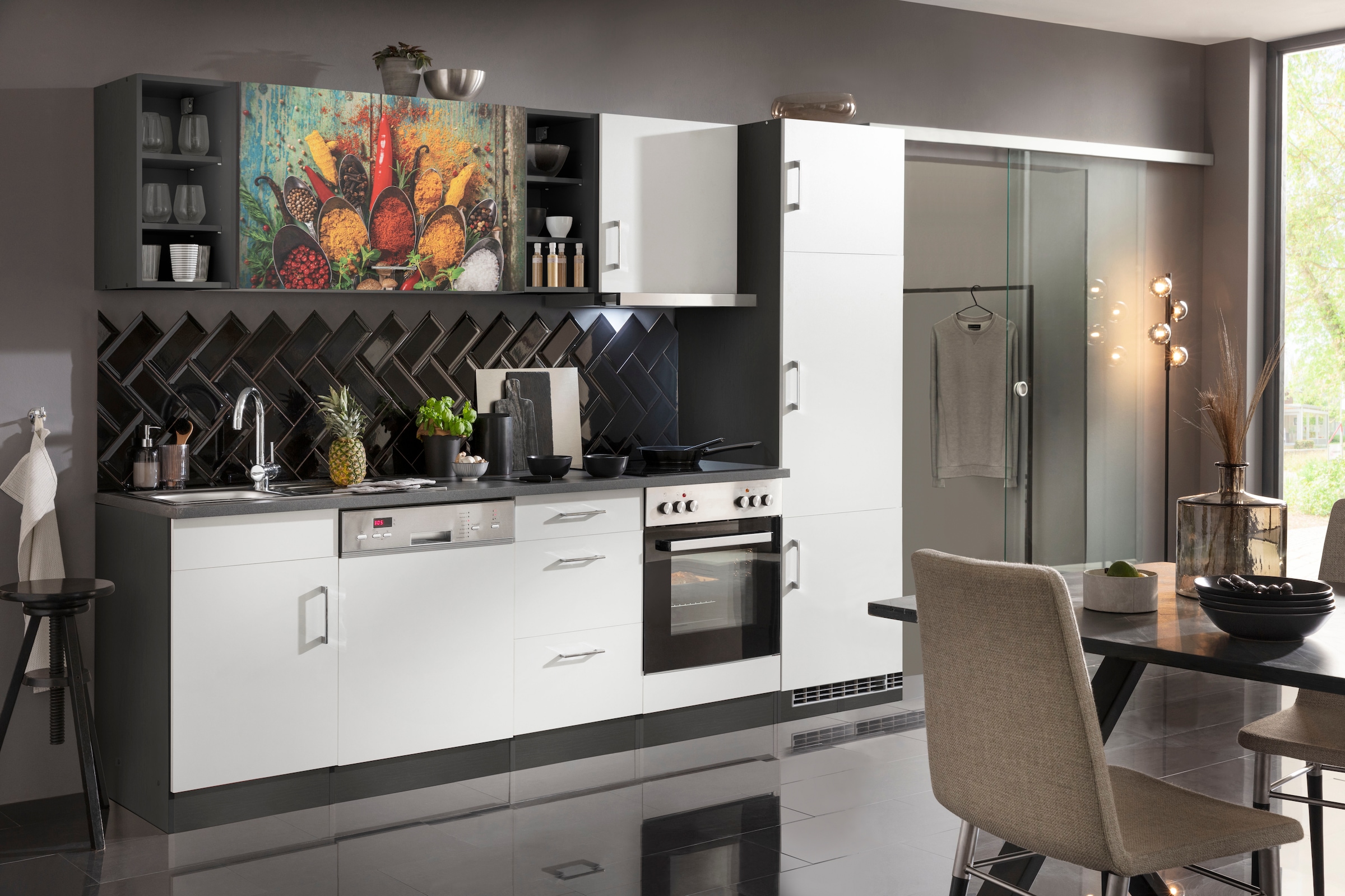 Verfügbarkeit HELD MÖBEL Küchenzeile »Paris«, mit OTTO 280 cm E-Geräten, Breite Online Shop im