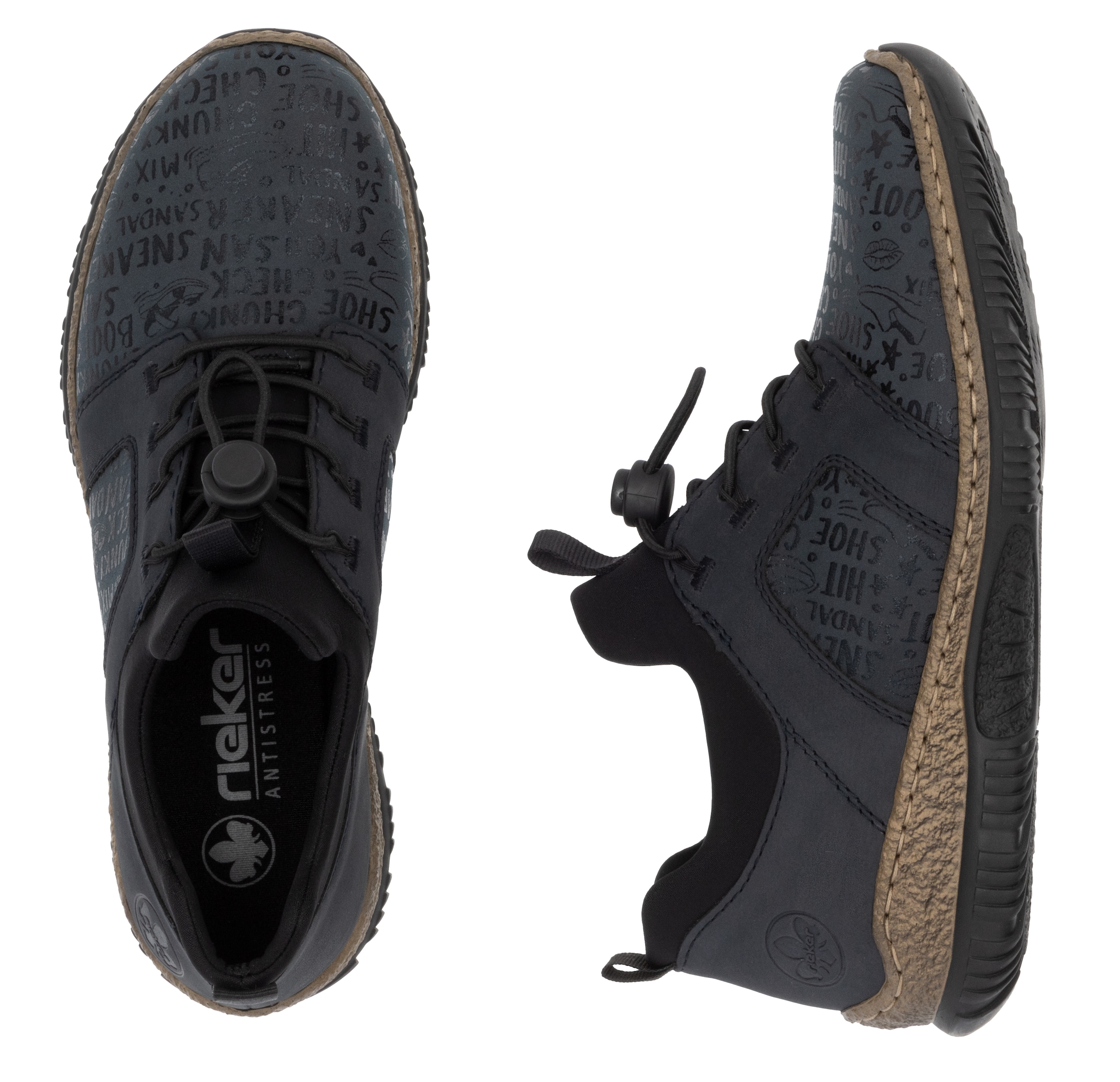 Rieker Slip-On Sneaker, Schlupfschuh, Freizeitschuh, Halbschuh mit praktischen Anziehlaschen