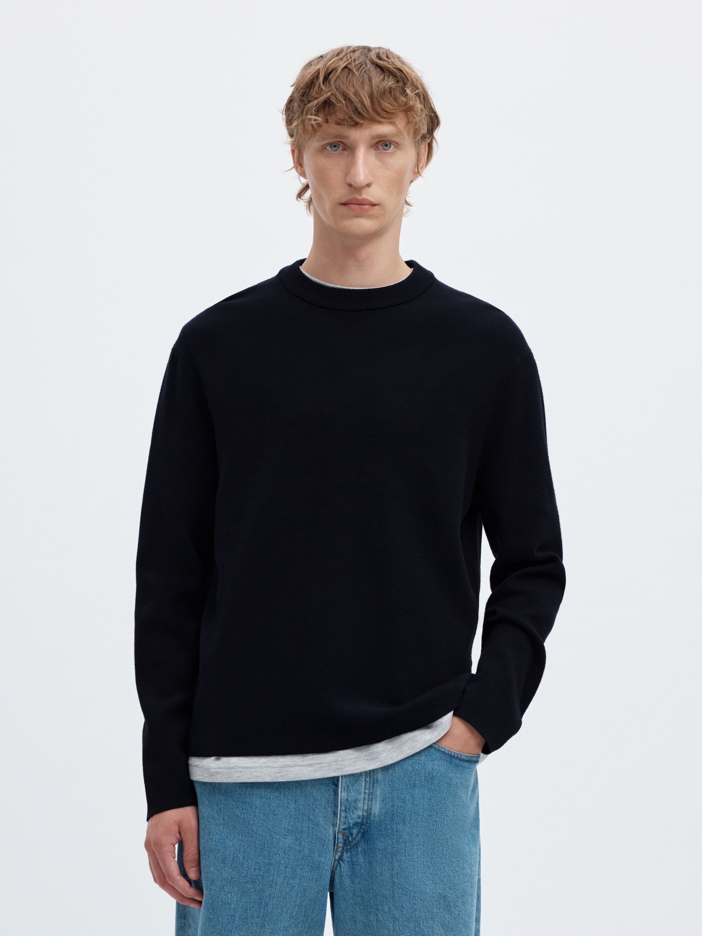 SELECTED Rundhalspullover »SLMTELLER FN CREW NECK NOOS« Viskosemischung, regular fit