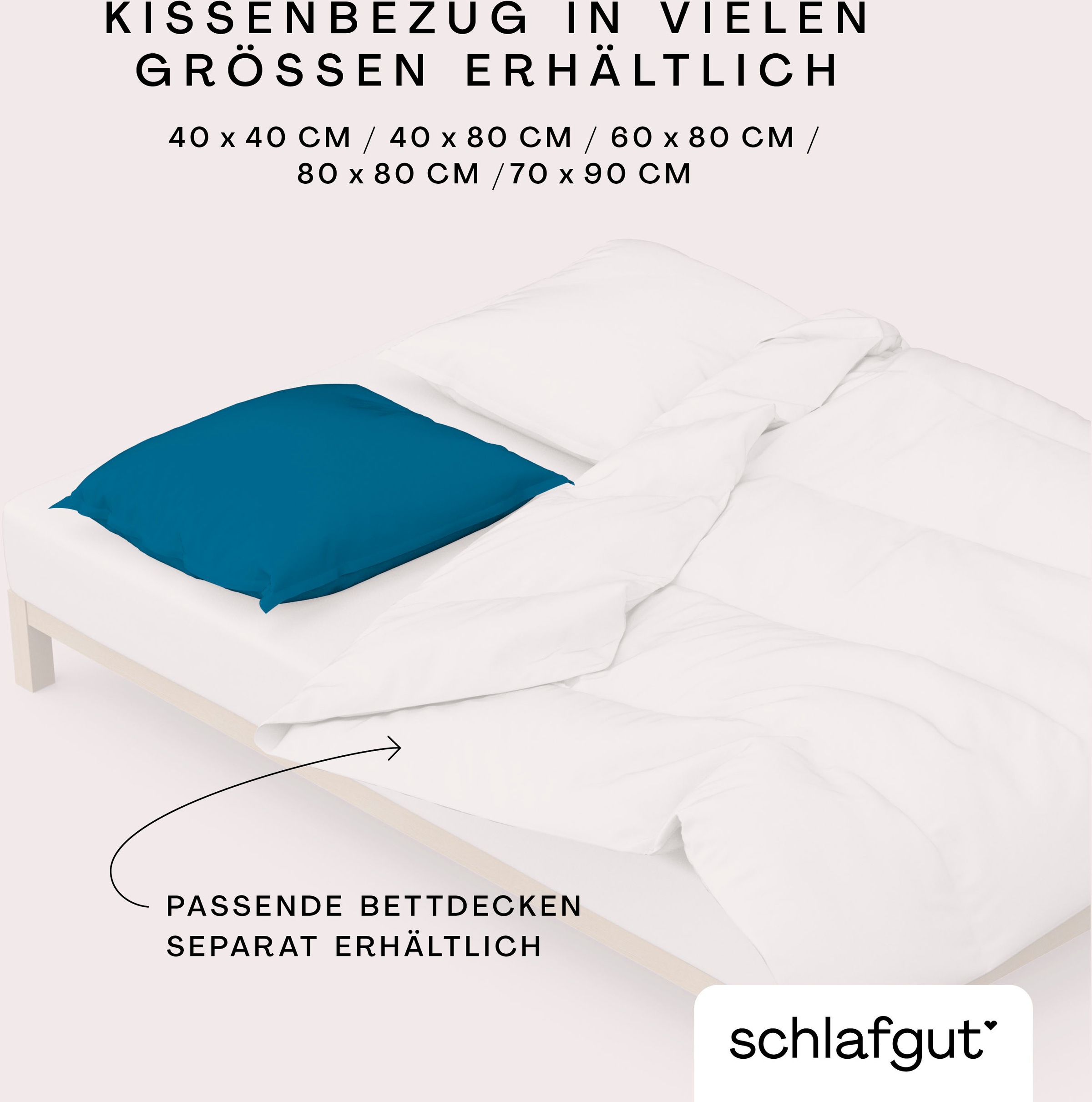 Schlafgut Kissenbezug »Woven Satin aus Mako-Baumwolle, langlebig, pflegeleicht, dicht gewebt«, (1 St.), Kissenhülle mit Reißverschluss, passender Bettbezug erhältlich