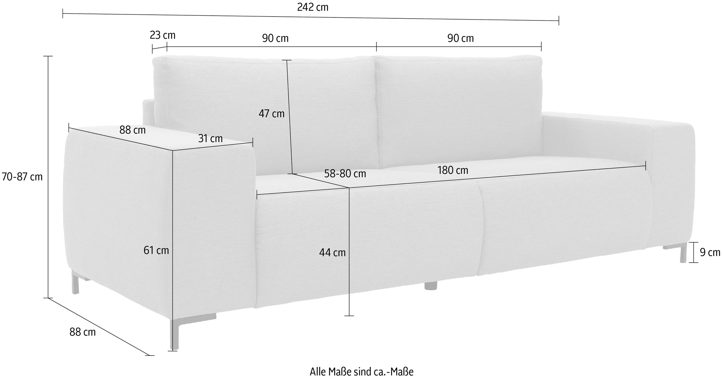 LOOKS by Wolfgang gerade bei Bezugsqualitäten 2 kaufen Big-Sofa VI«, in OTTO »Looks Joop Linien