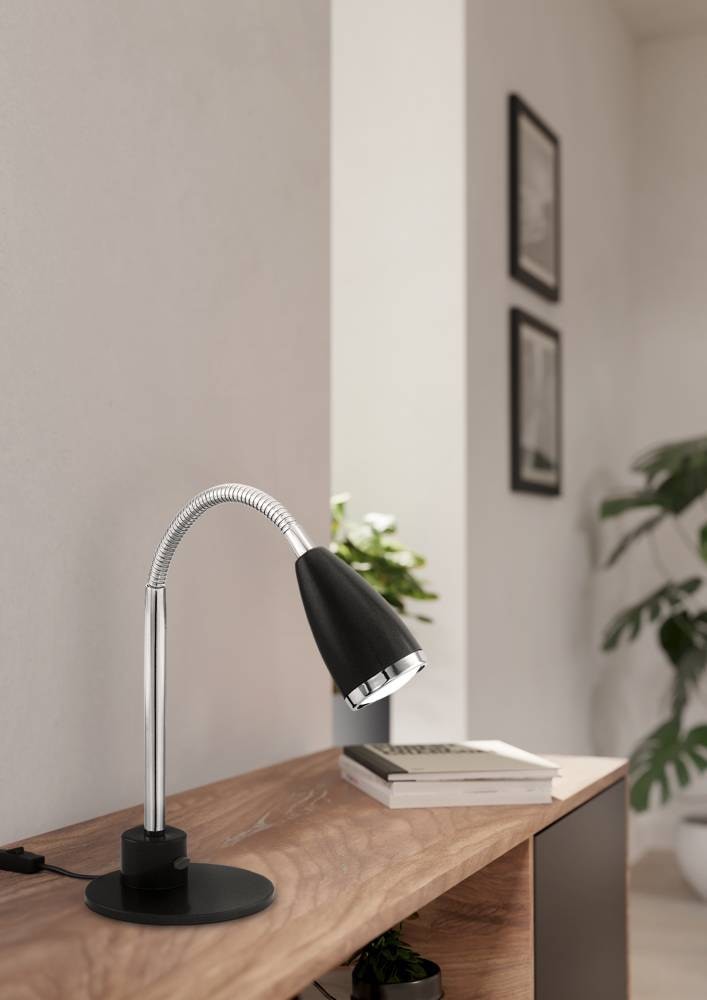 EGLO Tischleuchte »FOX Tischlampe, inkl. Leuchtmittel, LED, Leselampe« GU10 Warmweiß Schreibtischlampe, modern, klassisch, flexibler Arm, 32x12,5cm