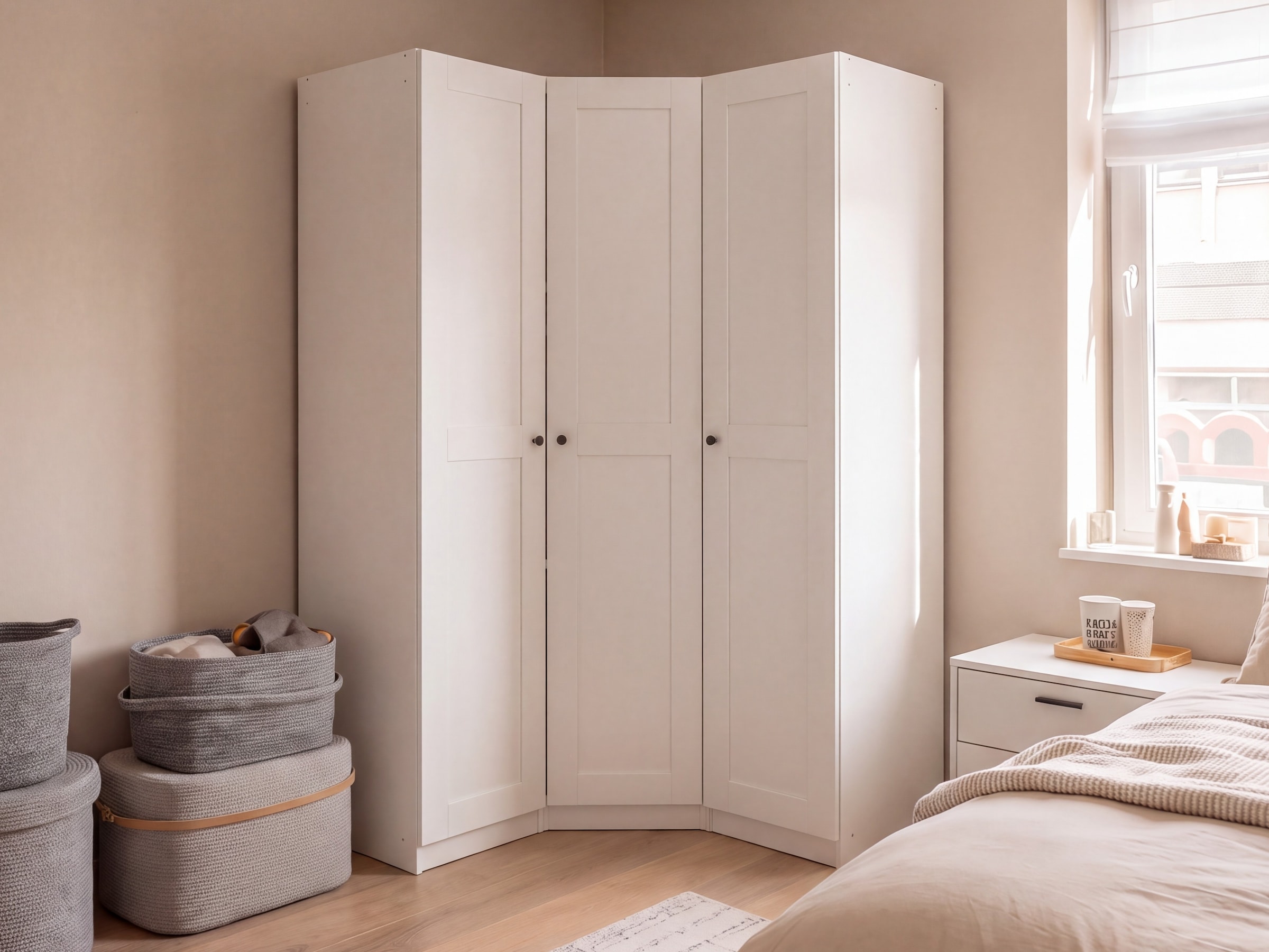 OTTO home Schrank-Set »Mehrzweckschrank Aktenschrank Möbel Mietswohnung Schlafzimmer YLVA« Set, Schenkelmaß: 131x162 cm, Höhe 197 cm, 3 Stk. tlg.
