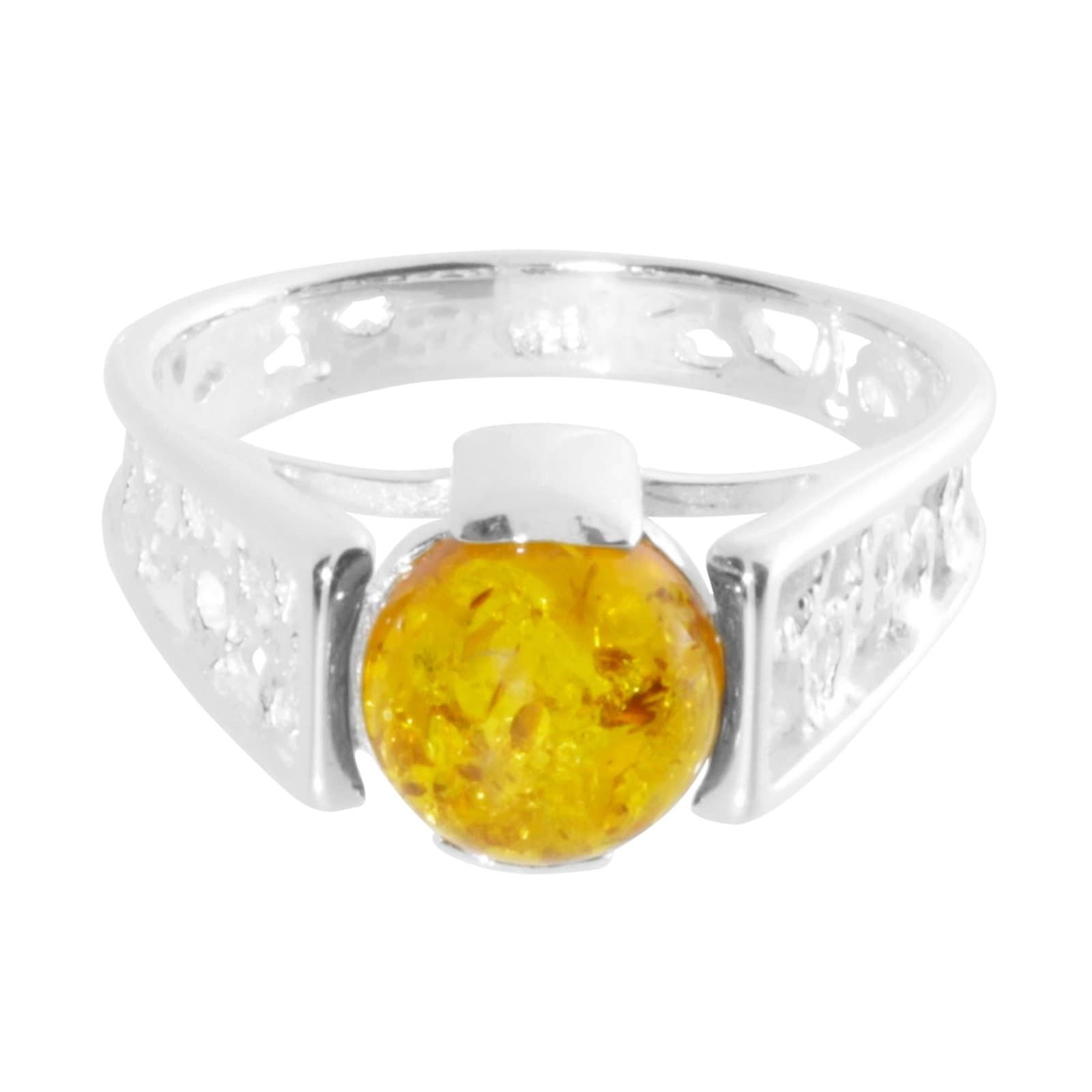 OSTSEE-SCHMUCK Solitärring »- Kiruna - Silber 925/000 - Bernstein«